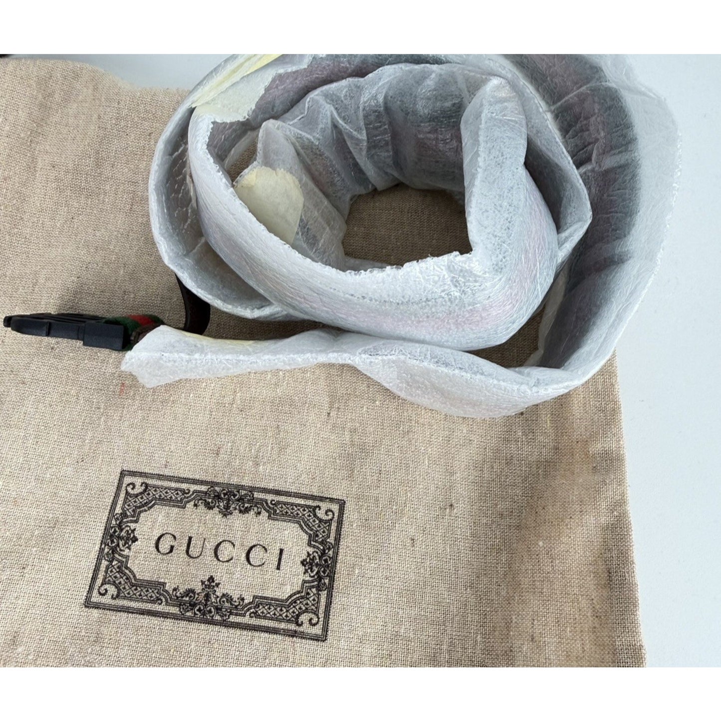 Gucci Chain Ophidia Belt Bag in Beige GG Supreme Coated Canvas S09