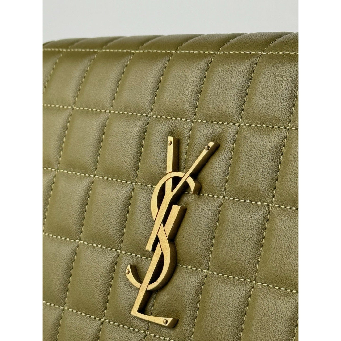 Saint Laurent Cassandre Quilted Leather Shoulder Bag Women's Green