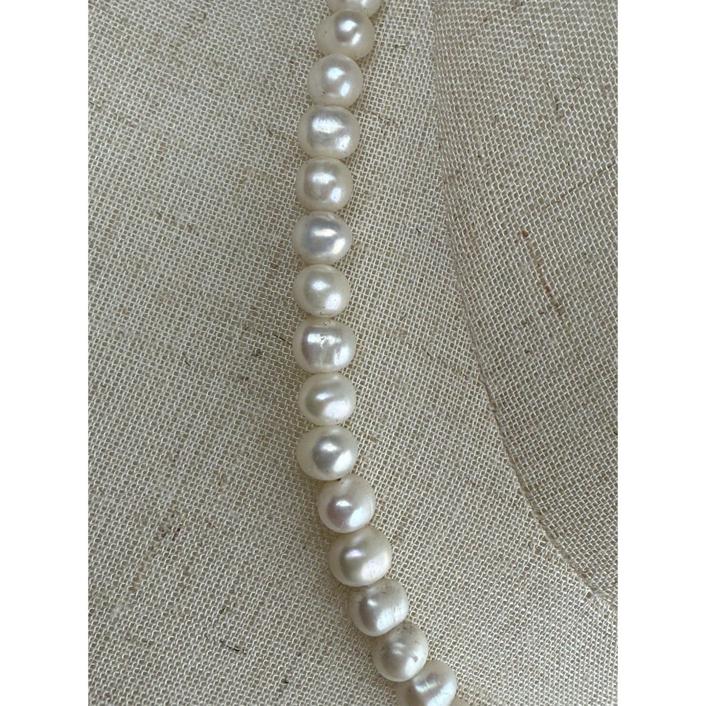 White Pearls with Silver Clasp Necklace