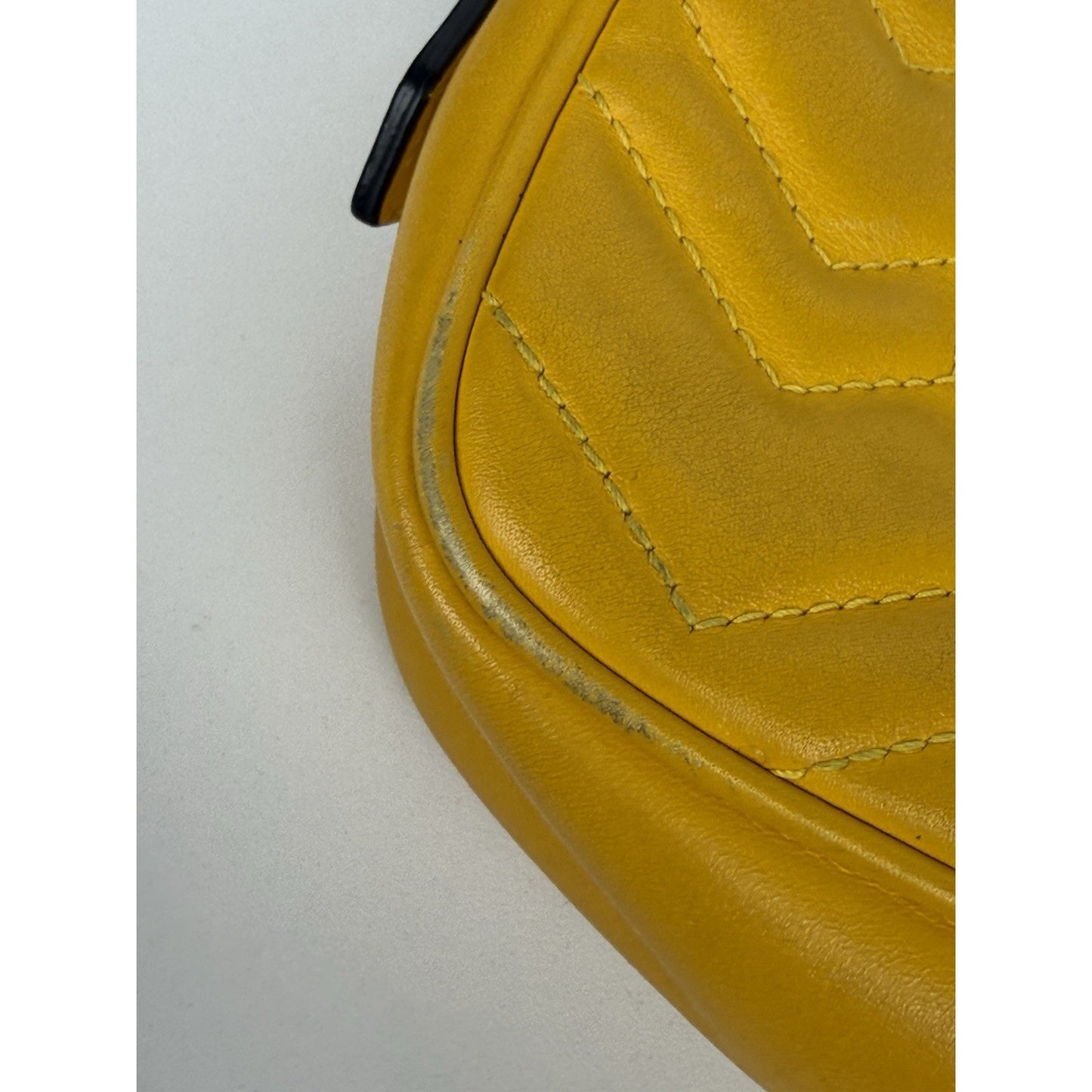 Gucci Mini Marmont Matelassé Yellow Leather Shoulder Bag