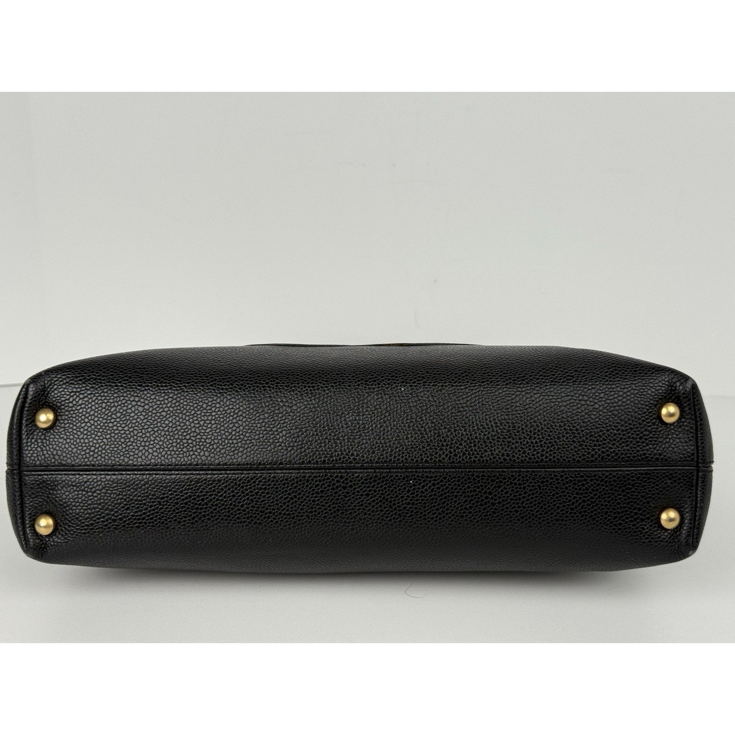 CHANEL Vintage CC Open Tote Black Caviar Leather Bag