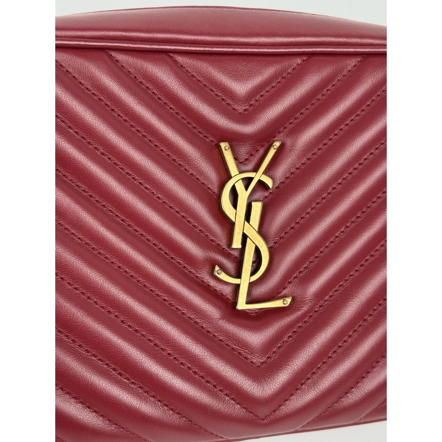 Saint Laurent Lou Camera Bag Rouge Eros Matelasse Leather