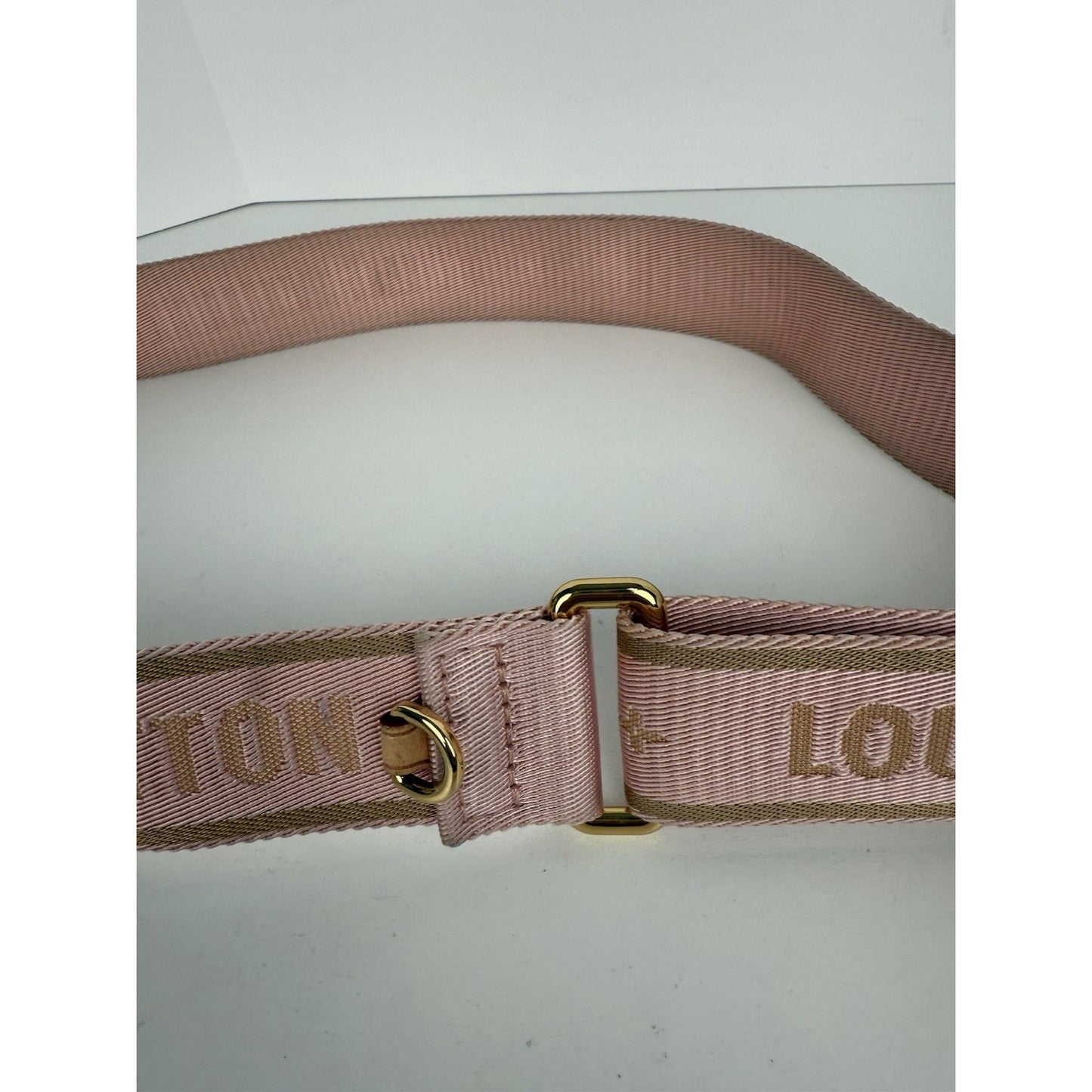 LOUIS VUITTON Multi Pochette Accessoires Brown Canvas Pink Strap Shoulder Bag