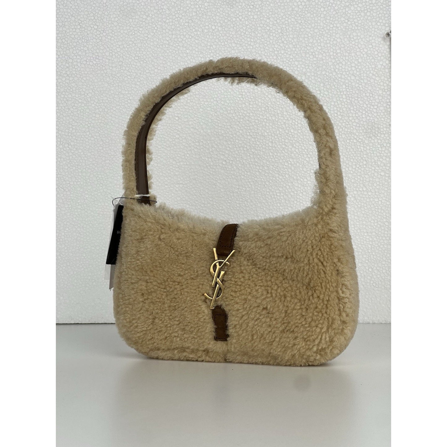 Saint Laurent Le 5 A 7 Mini Shearling & Leather Hobo Women’s Bag C-5