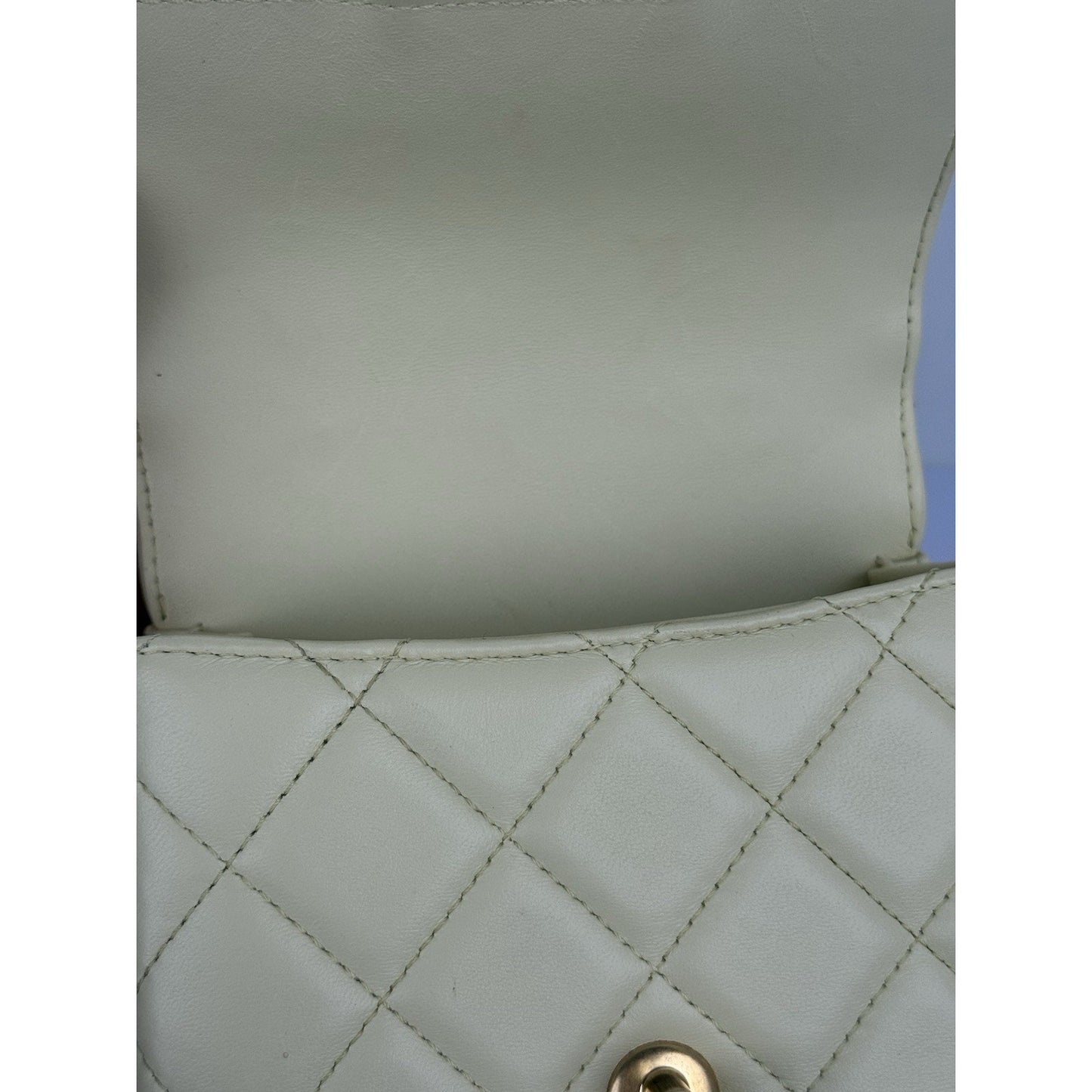 CHANEL Crush Quilted Leather Mini Top Handle Flap Bag in Yellow