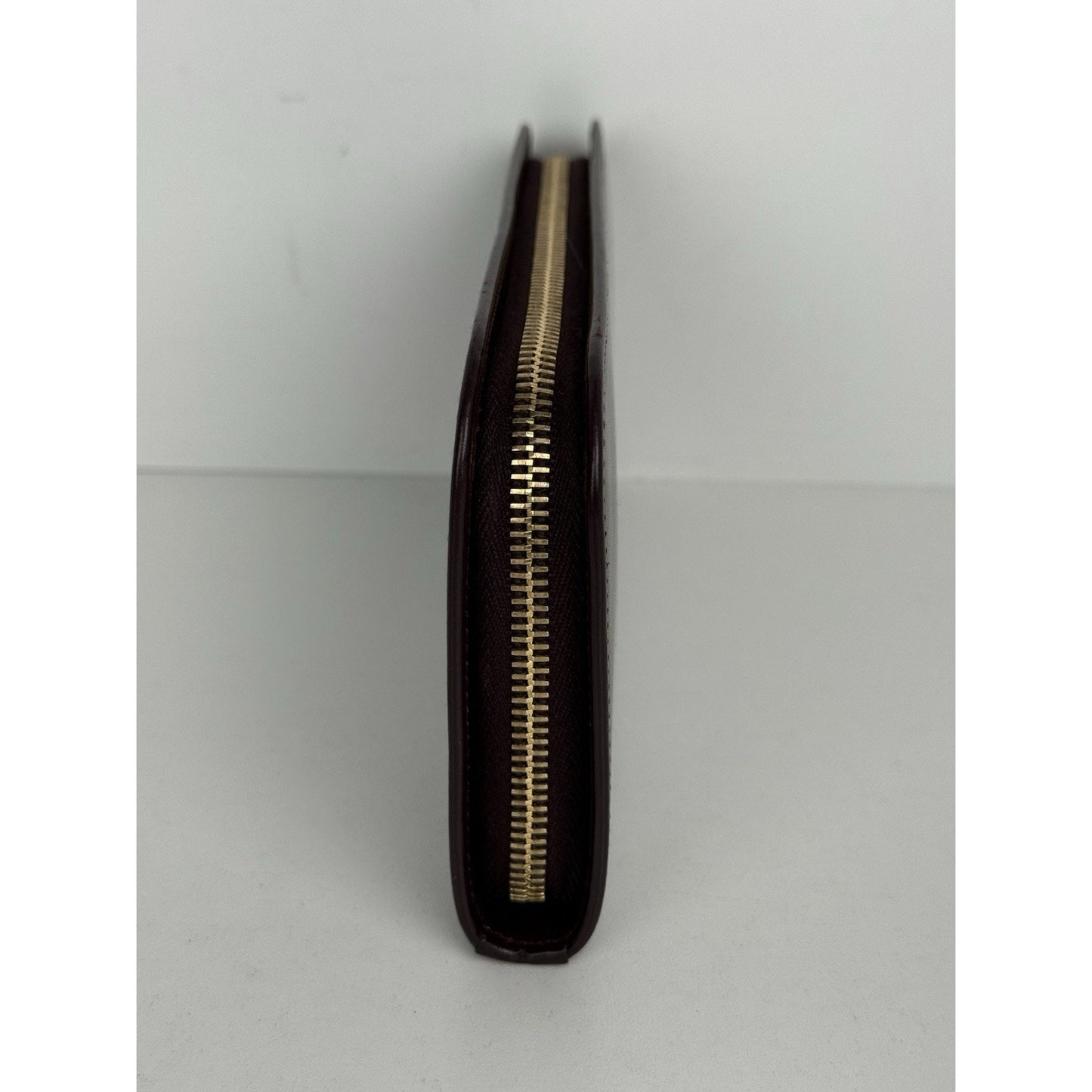 Saint Laurent Amerena Zip Around Wallet Burgundy Leather