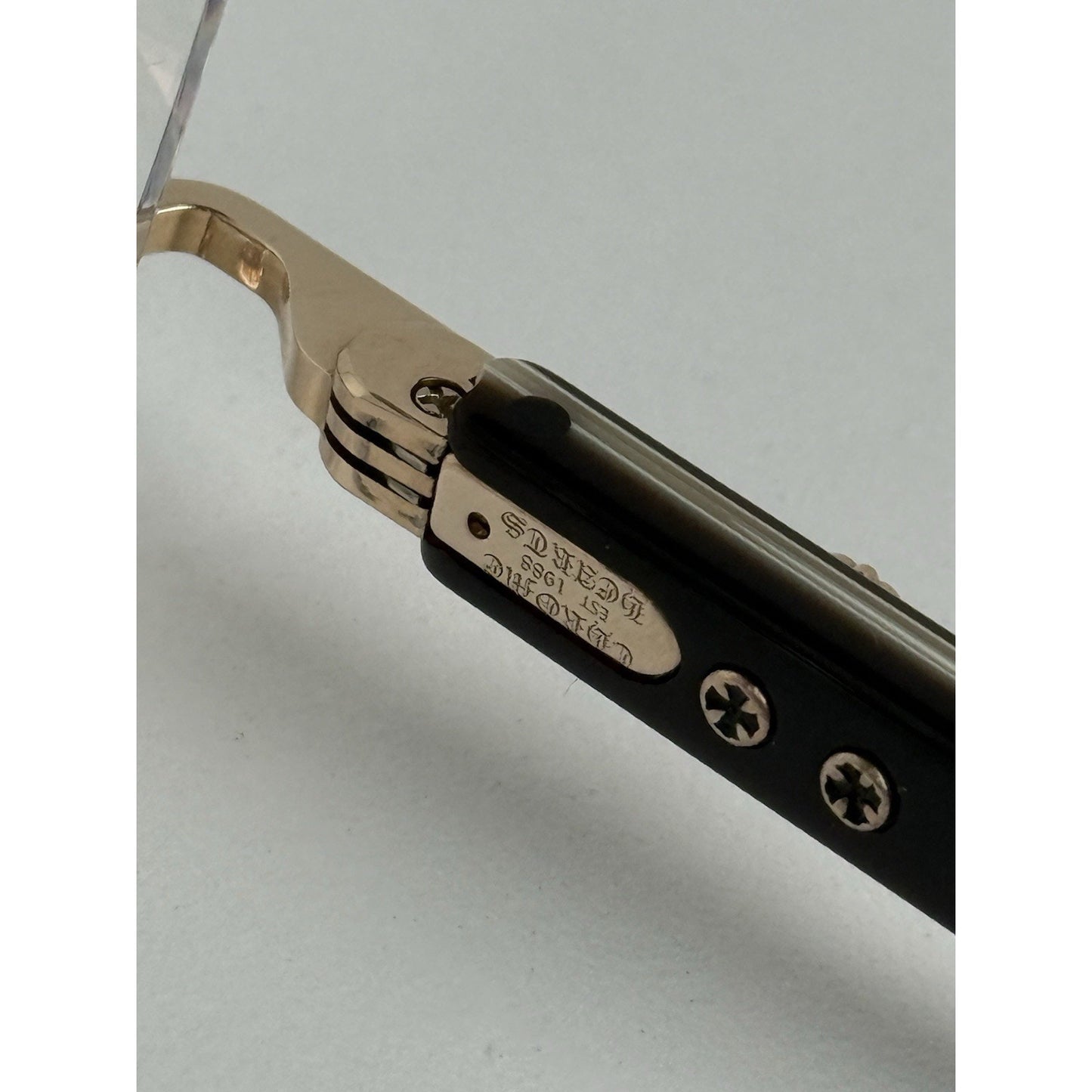 CHROME HEARTS DEEP I GP-BRBBR Gold Plated/White Ebony-Piano Varnish