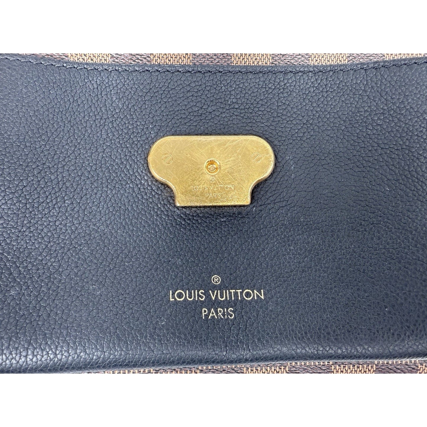 Louis Vuitton Vavin Damier Ebene Chain Strap Shoulder Bag in Brown Coated Canvas