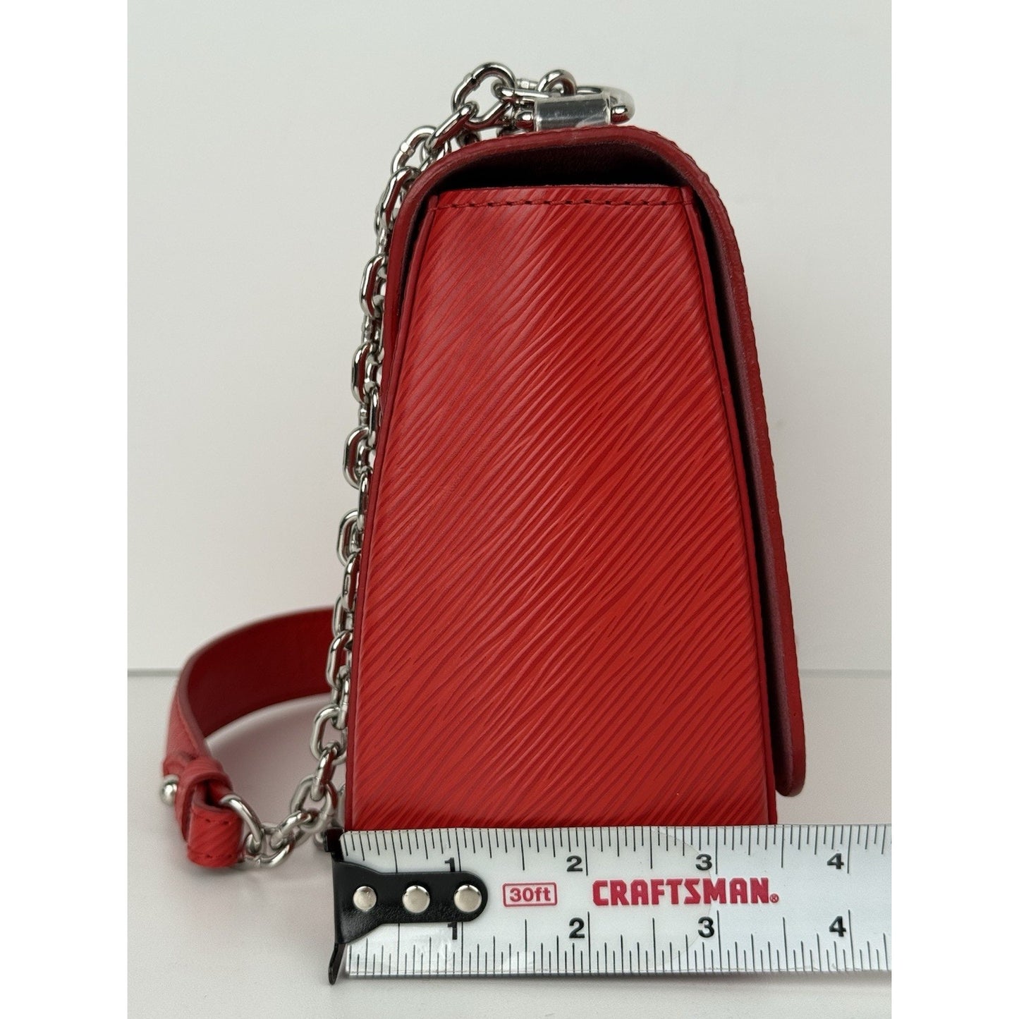 Louis Vuitton Twist MM Shoulder Bag Red Epi Leather with Silver Hardware