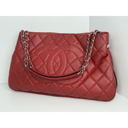 Chanel Timeless Petite Tote in Red Caviar Leather with Gold Hardware