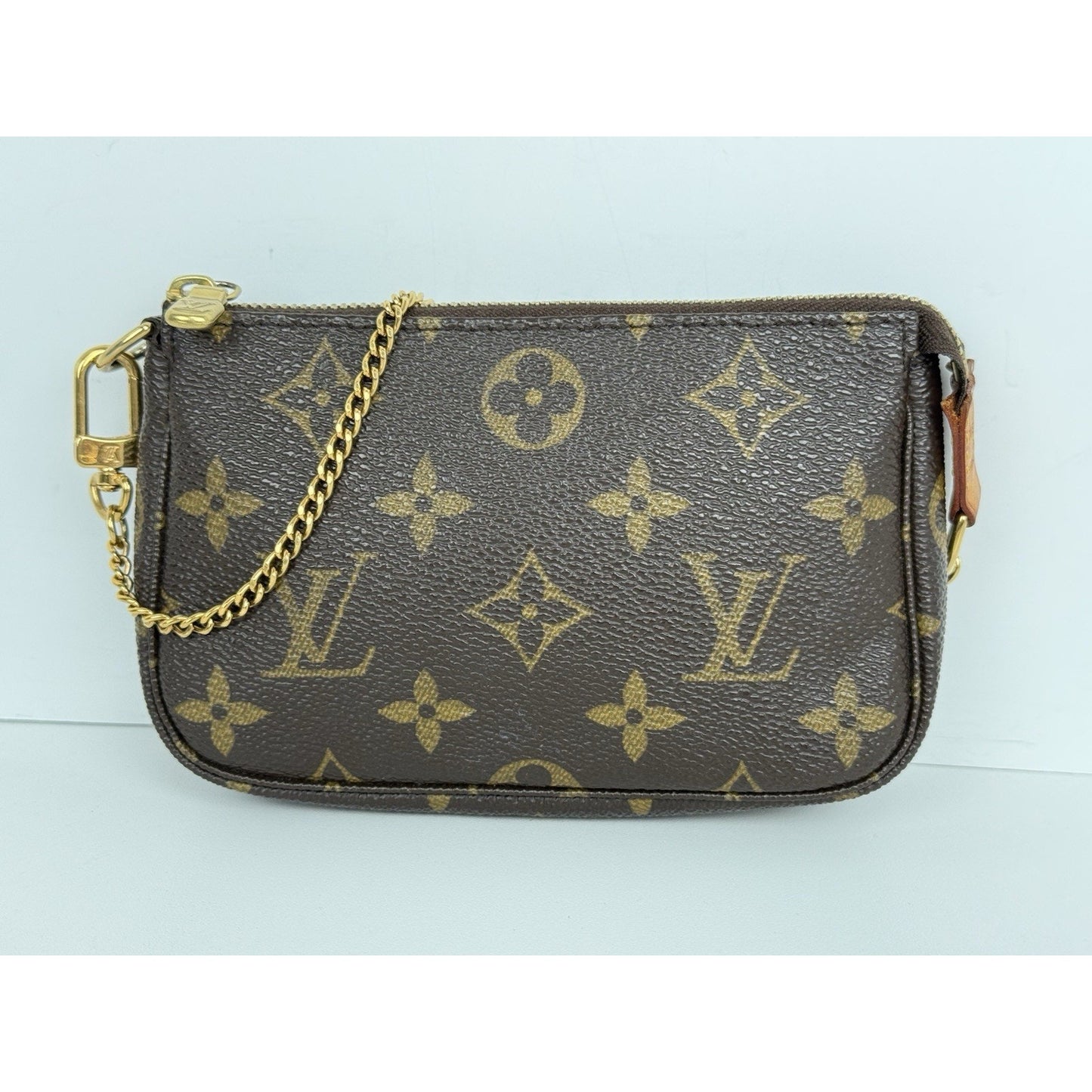 Louis Vuitton Mini Pochette Accessoires Monogram Canvas Brown with Gold Hardware