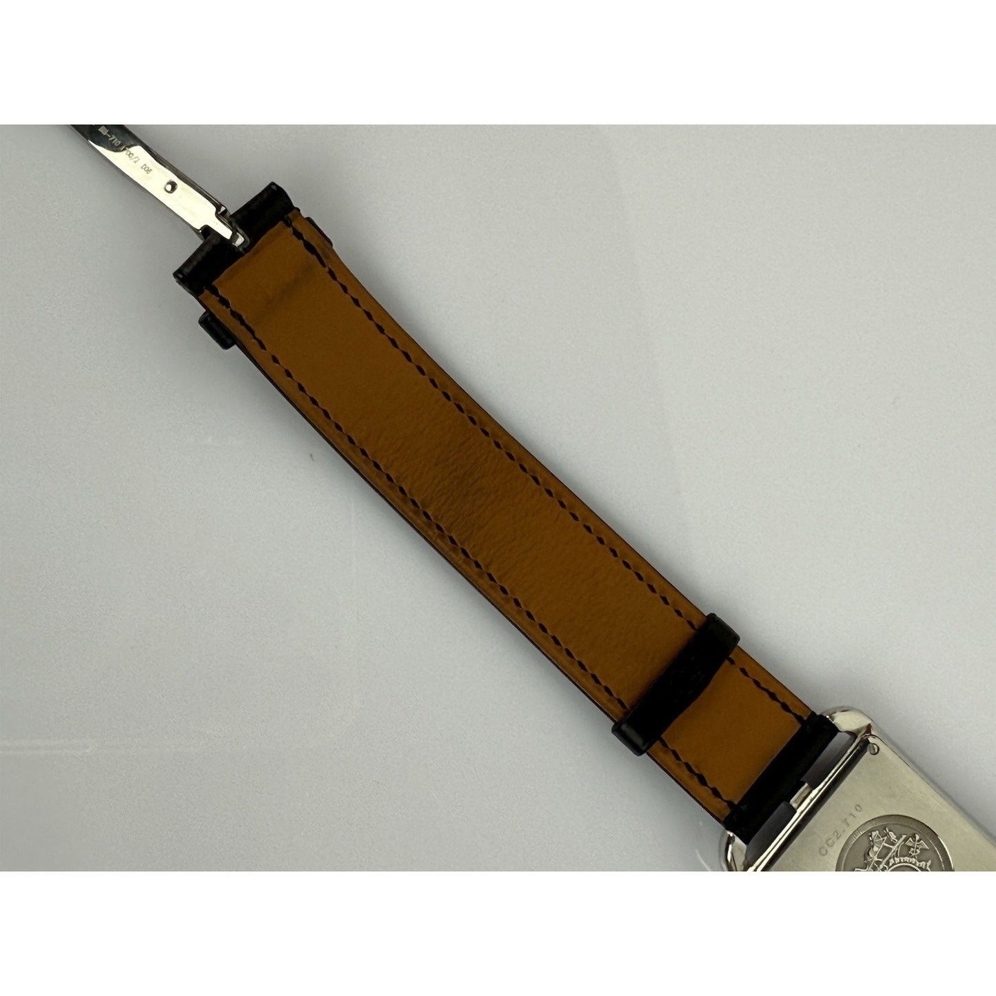 HERMES Cape Cod Black Leather Band Watch CC2.710 Box