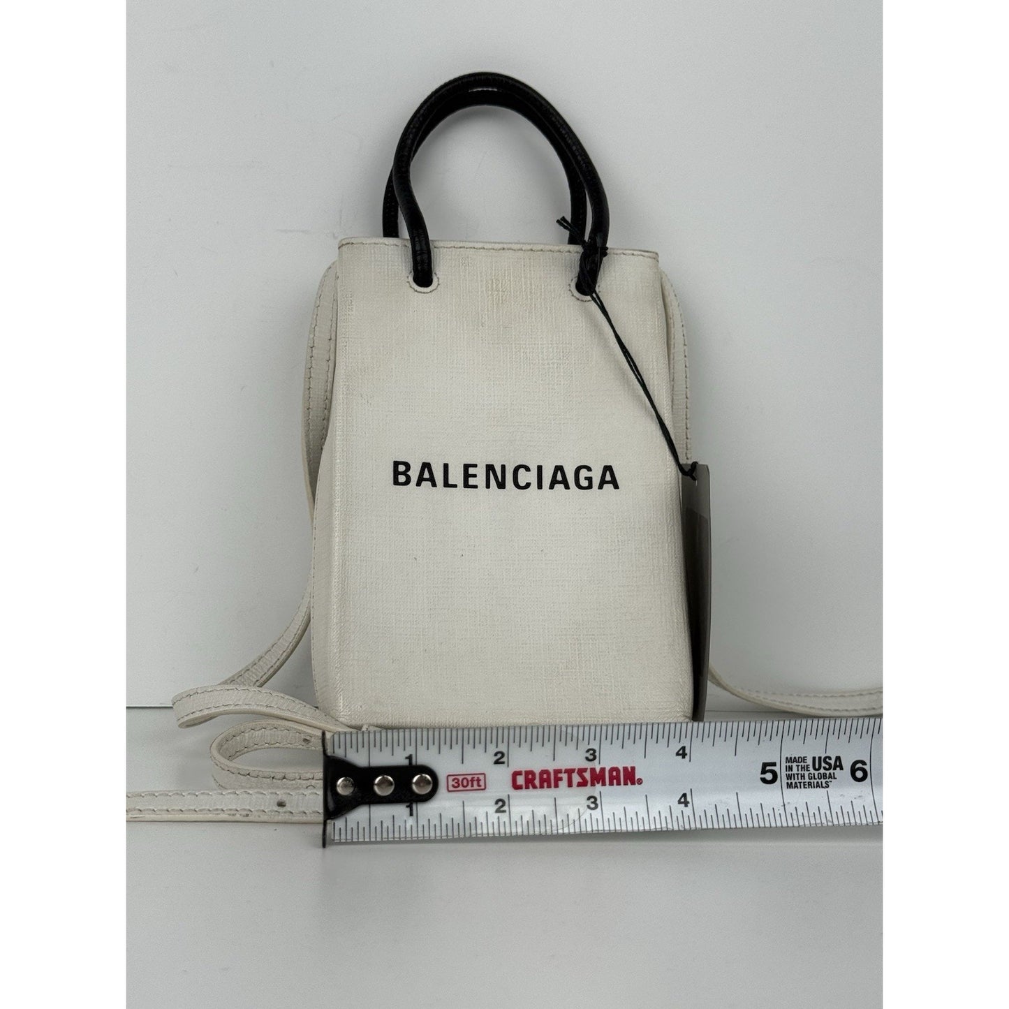 Balenciaga Leather White Phone Women's Shoulder Bag