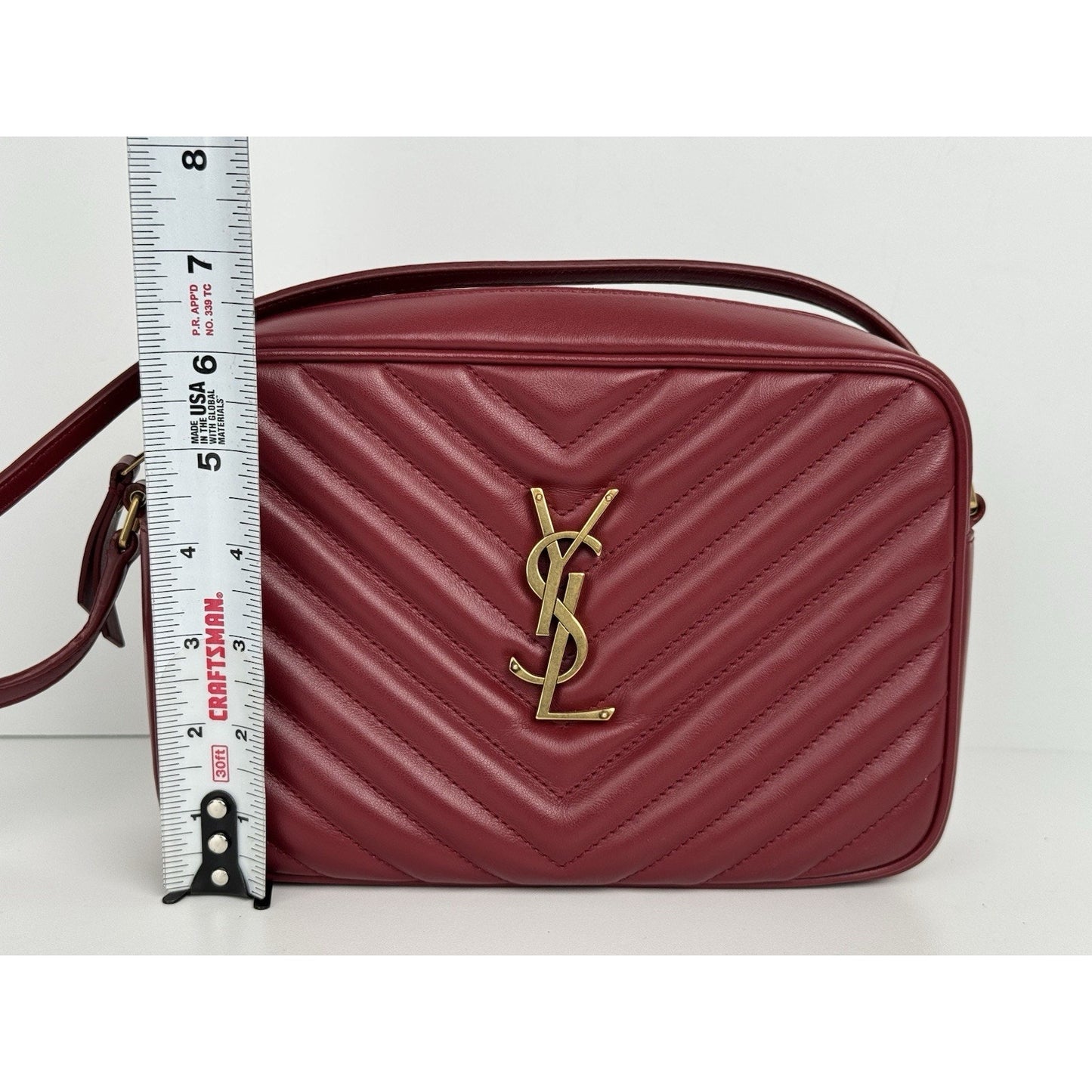 Saint Laurent Lou Camera Bag Rouge Eros Matelasse Leather