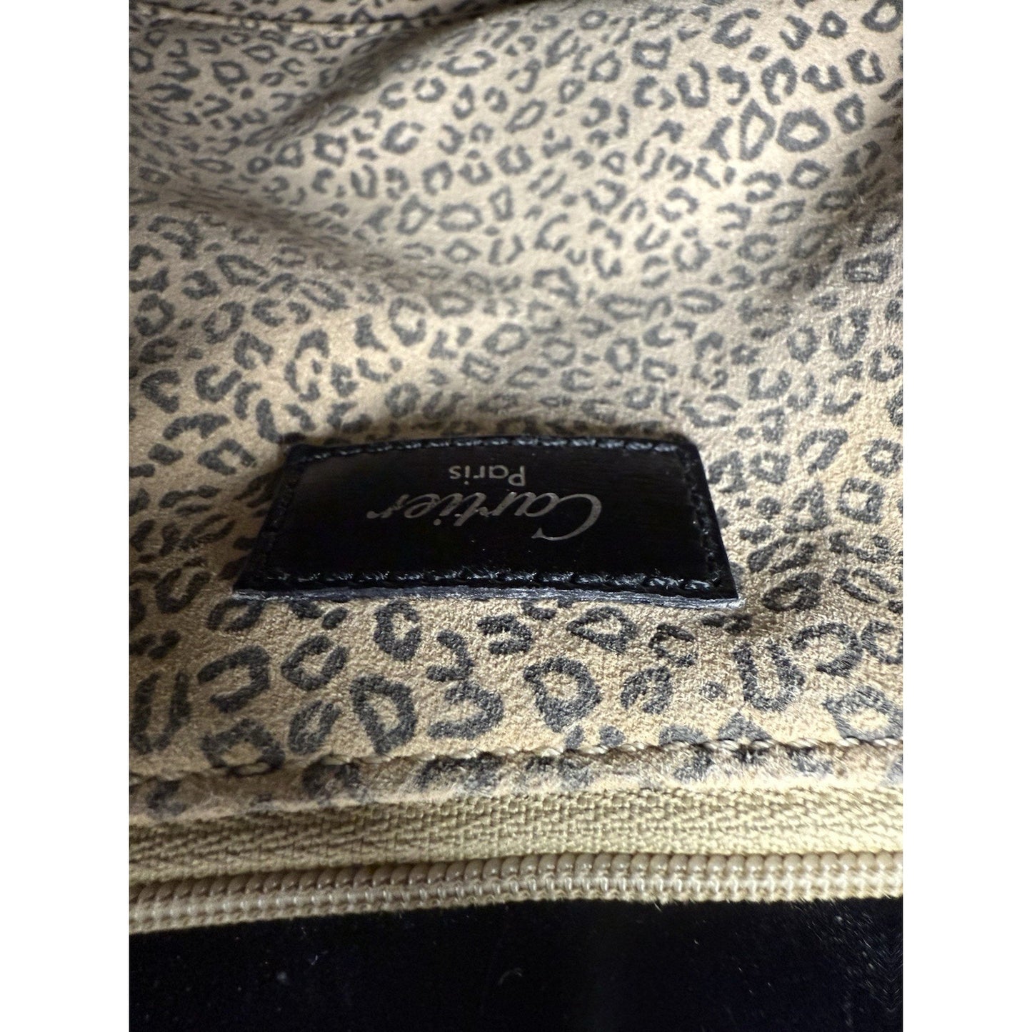 Panther de Cartier Black Patent Leather Shoulder Bag