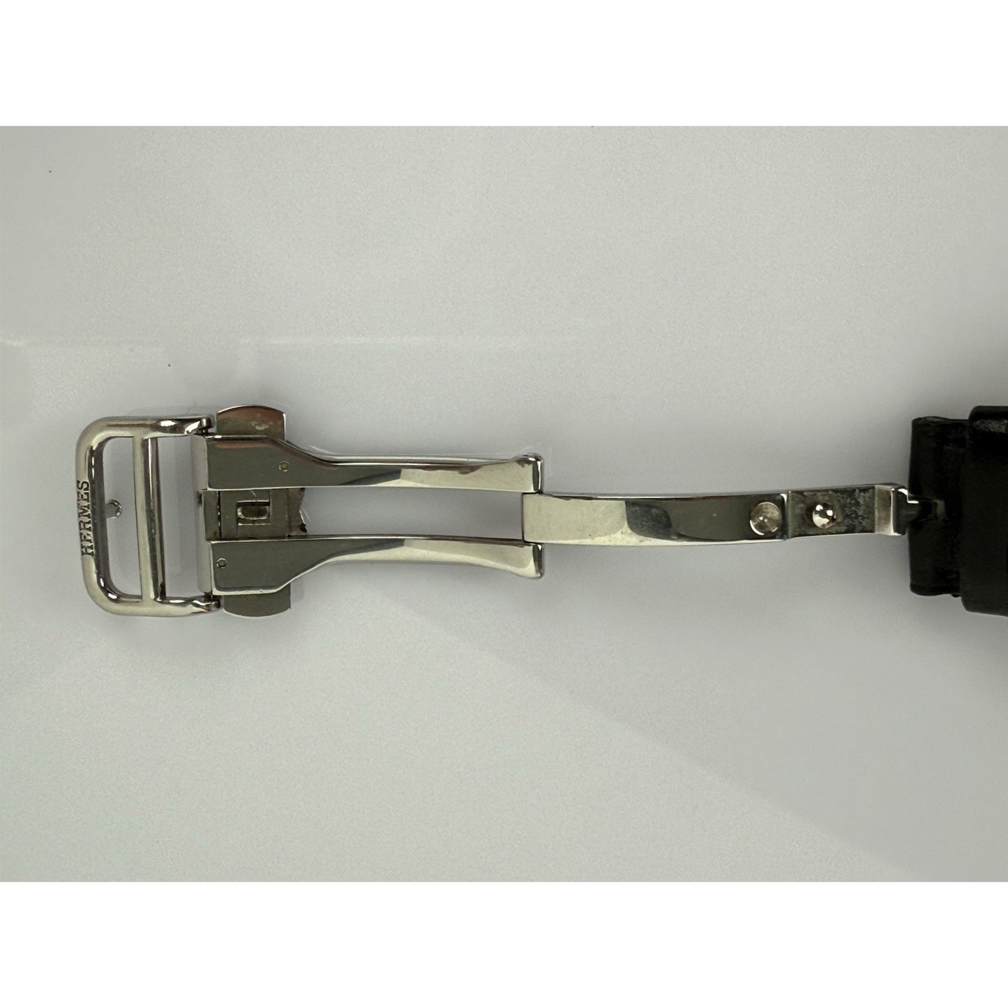 HERMES Cape Cod Black Leather Band Watch CC2.710 Box