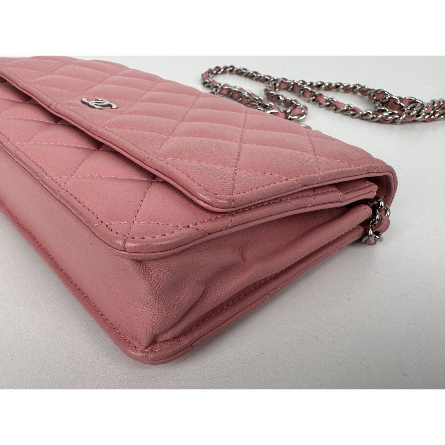 Chanel Wallet On Chain Pink Quilted Leather B-6
