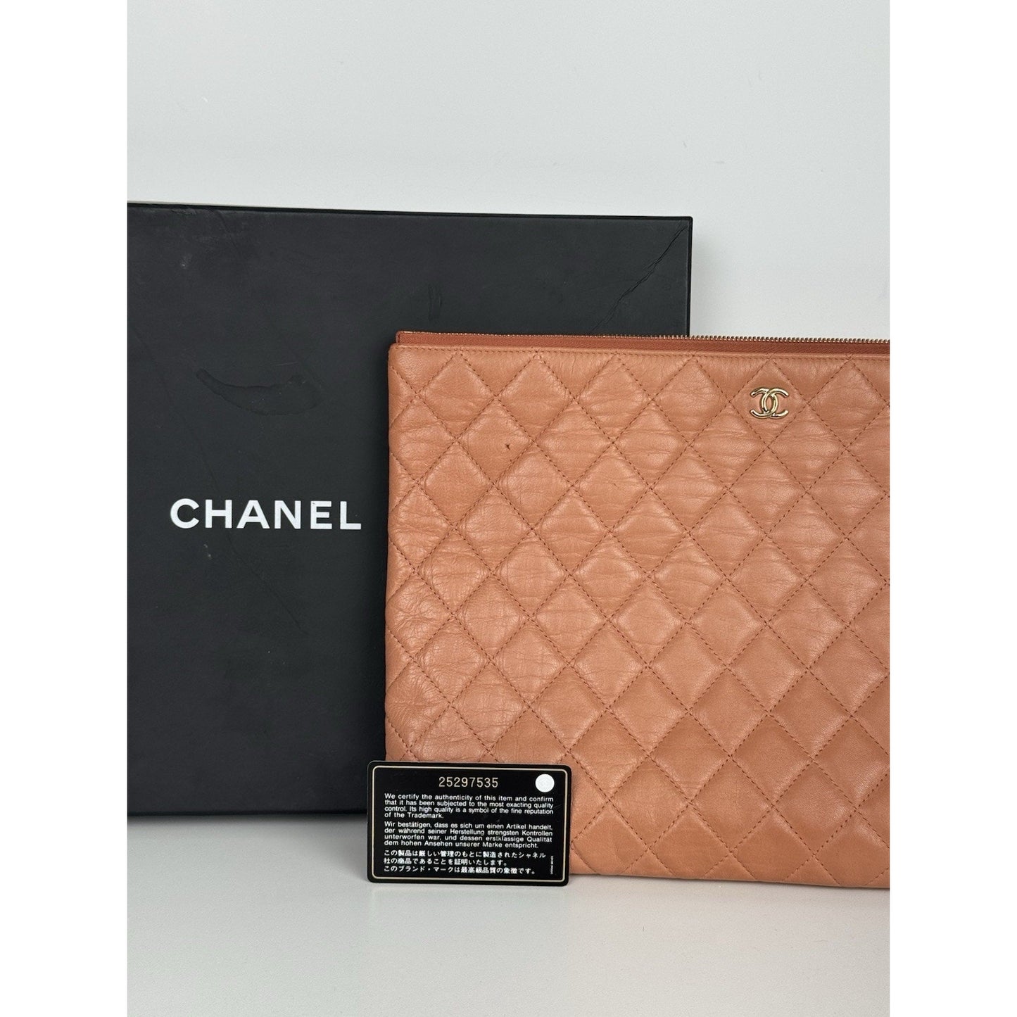 Chanel O Case Clutch in Pink Quilted Leather (2018) B-6