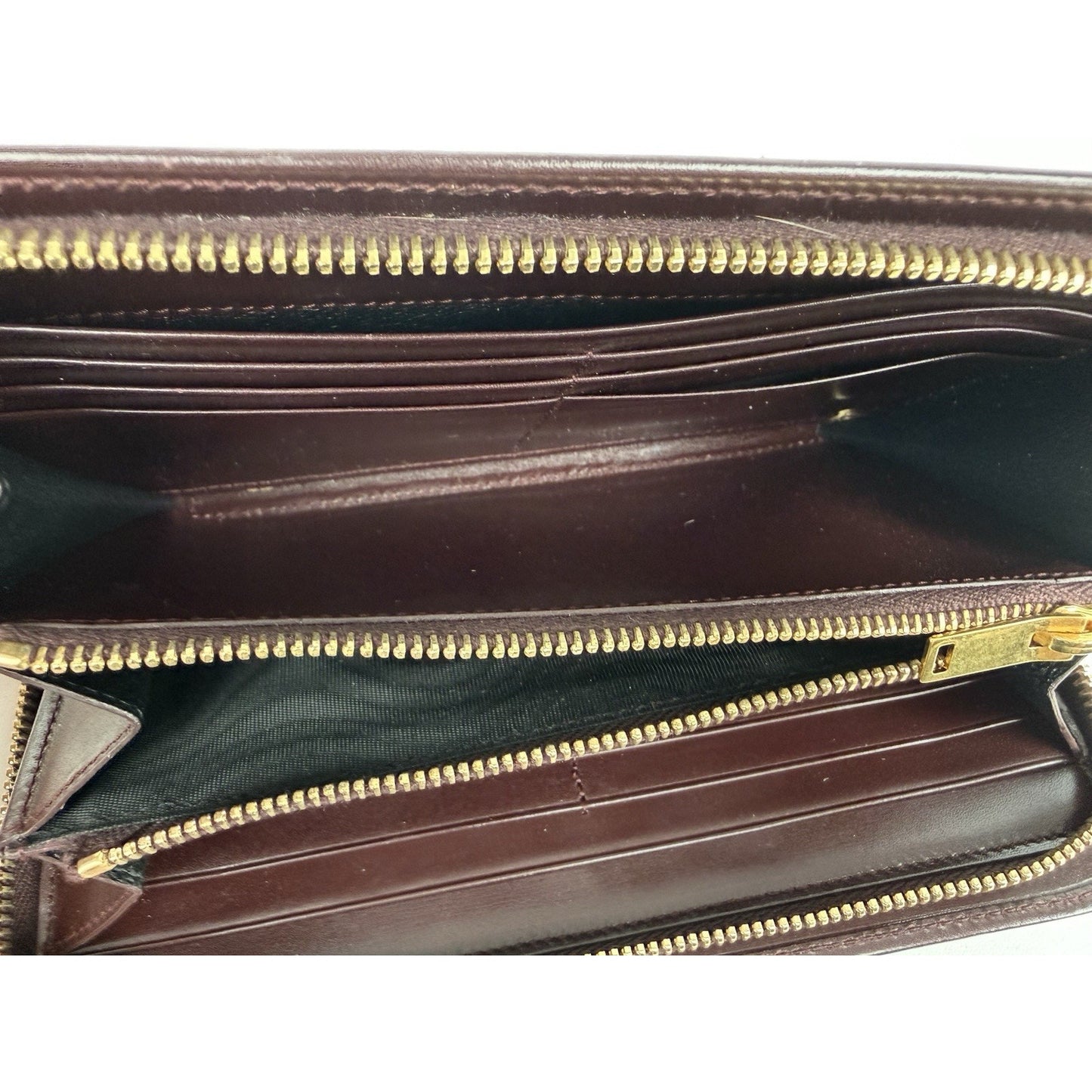 Saint Laurent Amerena Zip Around Wallet Burgundy Leather