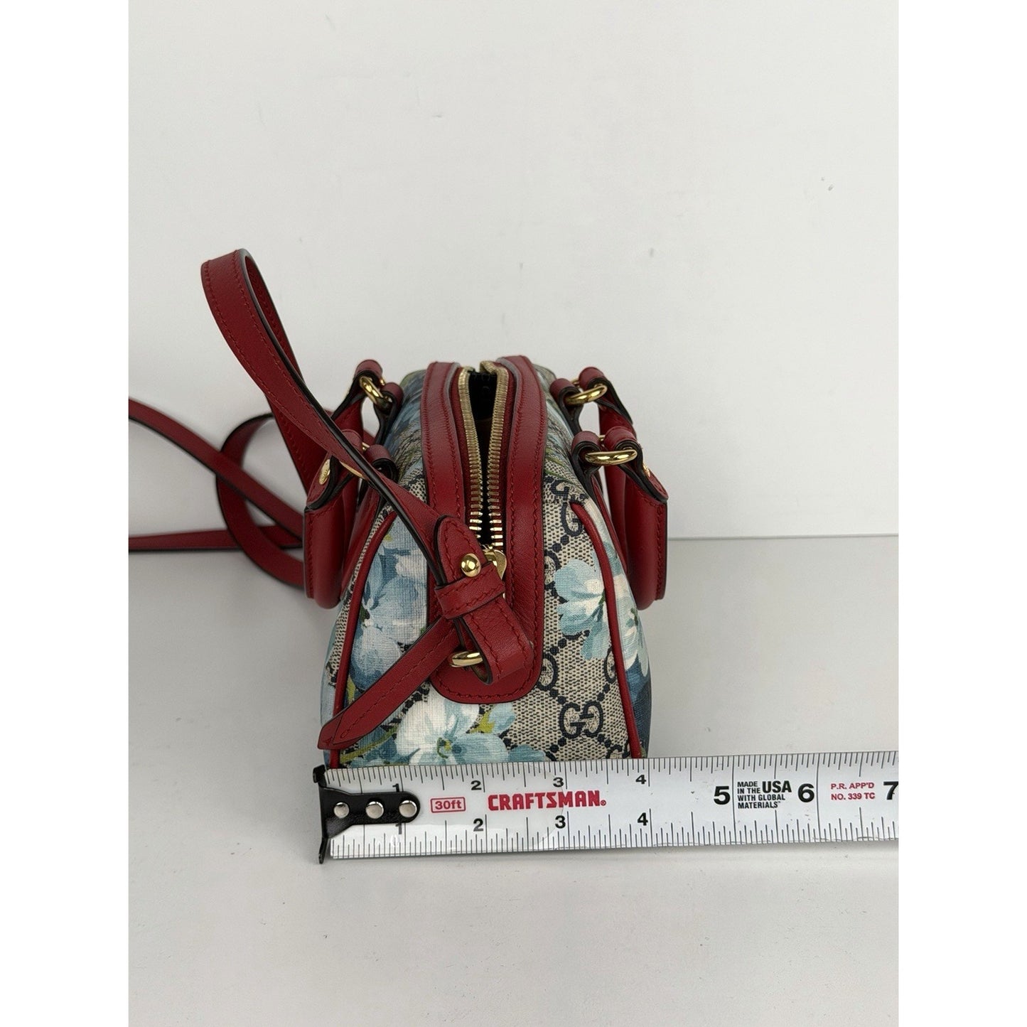 Gucci Blooms Boston Mini Top Handle Bag in Multicolor GG Supreme Canvas S-08
