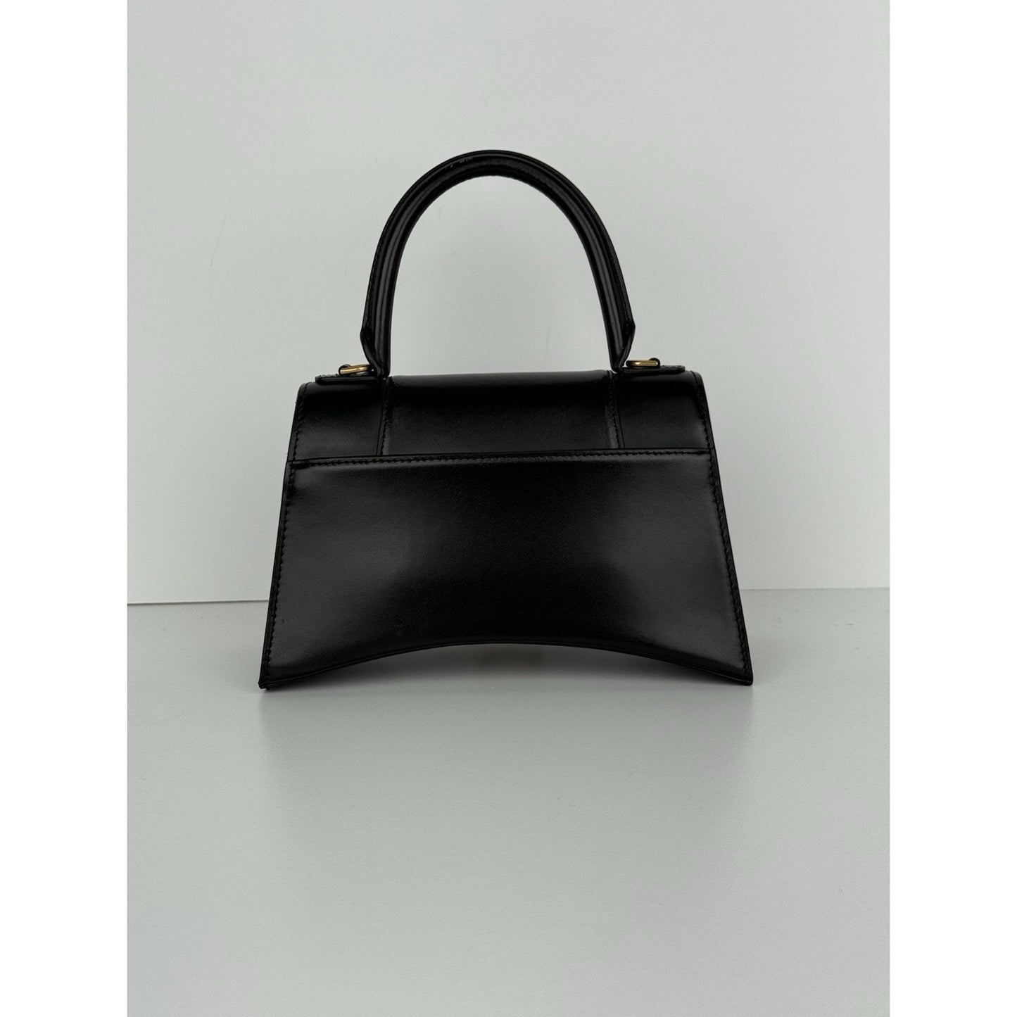 Balenciaga Hourglass Black Leather Top Handle Women's Bag