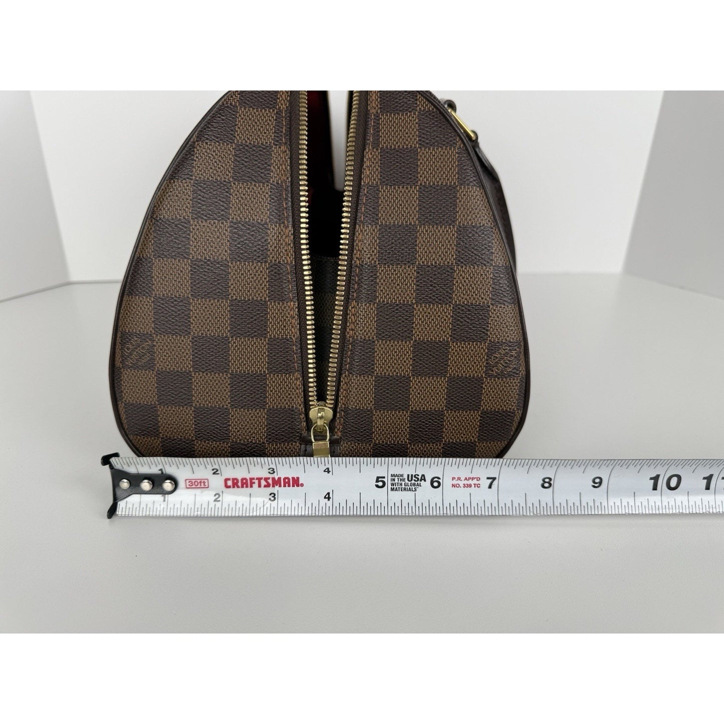 Louis Vuitton Ribera Handbag Damier Ebene Brown Canvas Women's Bag