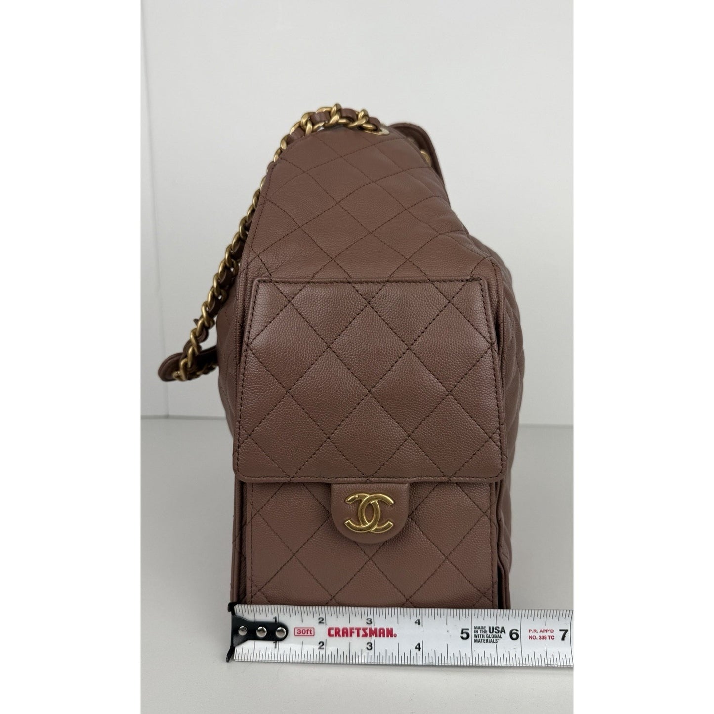 Chanel Medium 25 Hobo Bag is Mauve Quilted Caviar Leather 2022 E8