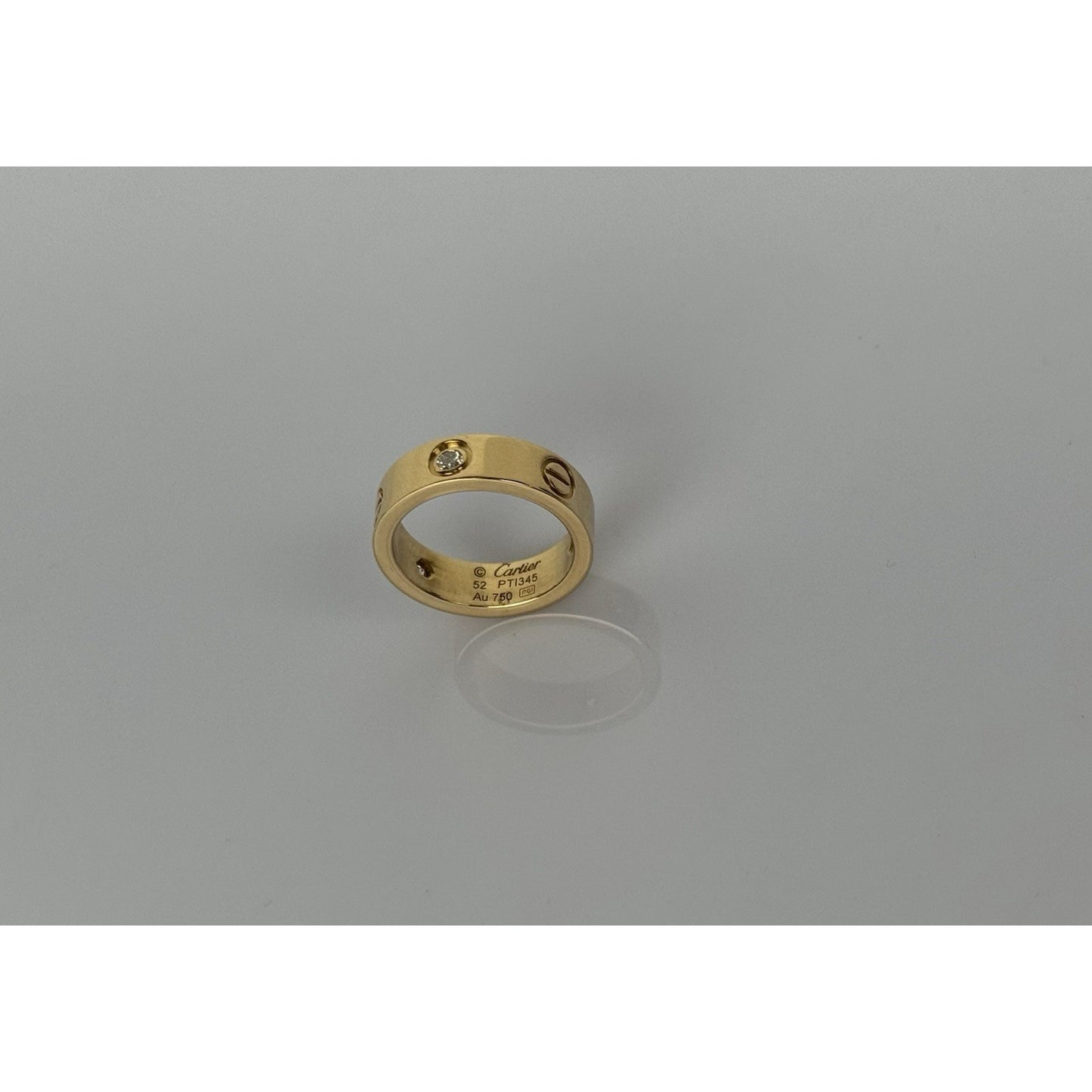 Cartier Love Classic 3-Diamond Band Ring in 18K Yellow Gold, Size 6