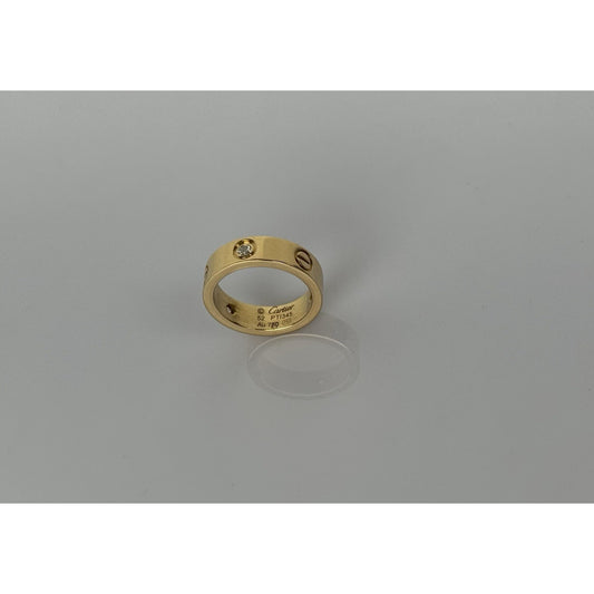 Cartier Love Classic 3-Diamond Band Ring in 18K Yellow Gold, Size 6