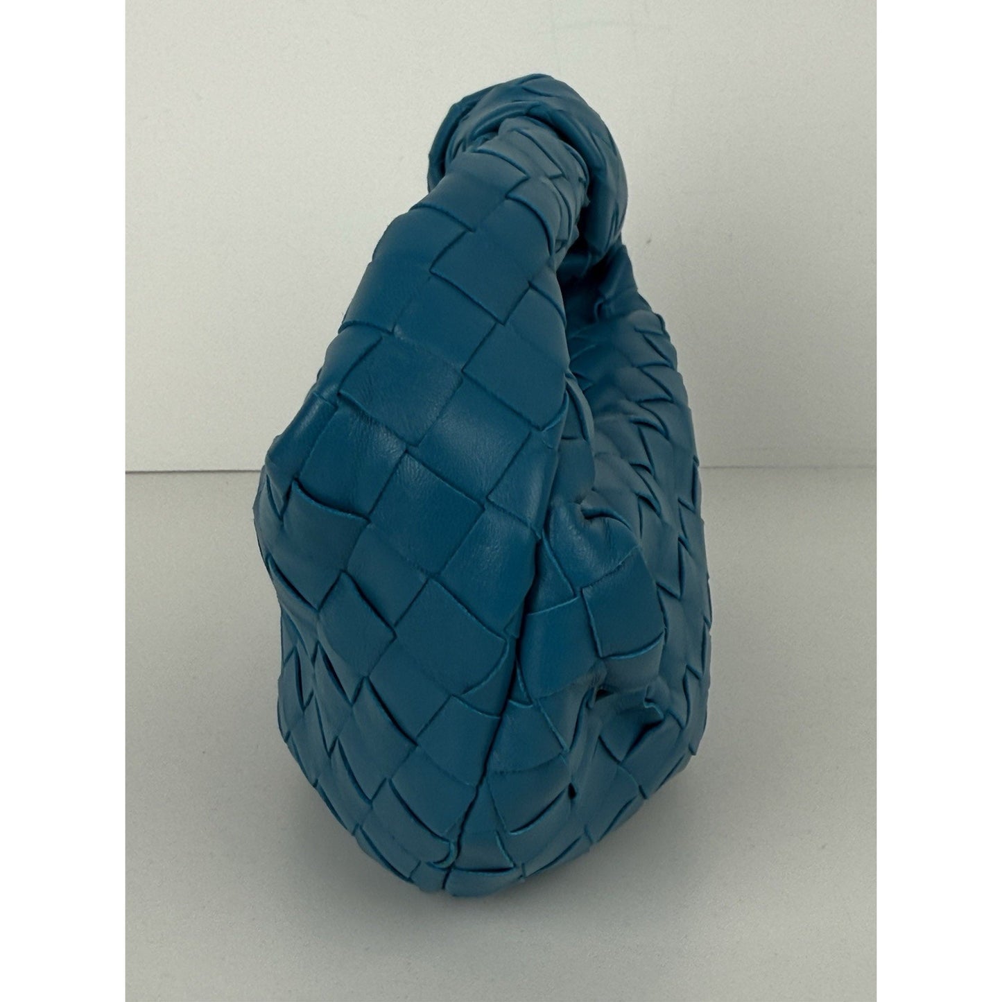Bottega Veneta Jodie Mini Knotted Intrecciato Leather Bag in Blue
