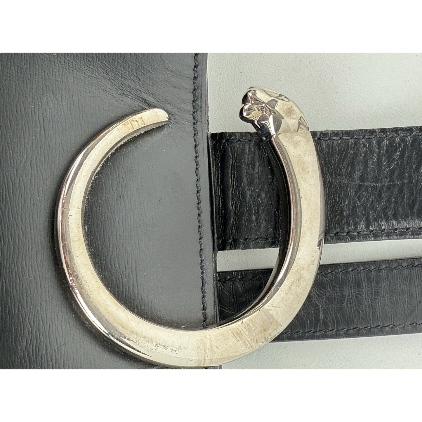 Panther de Cartier Black Patent Leather Shoulder Bag