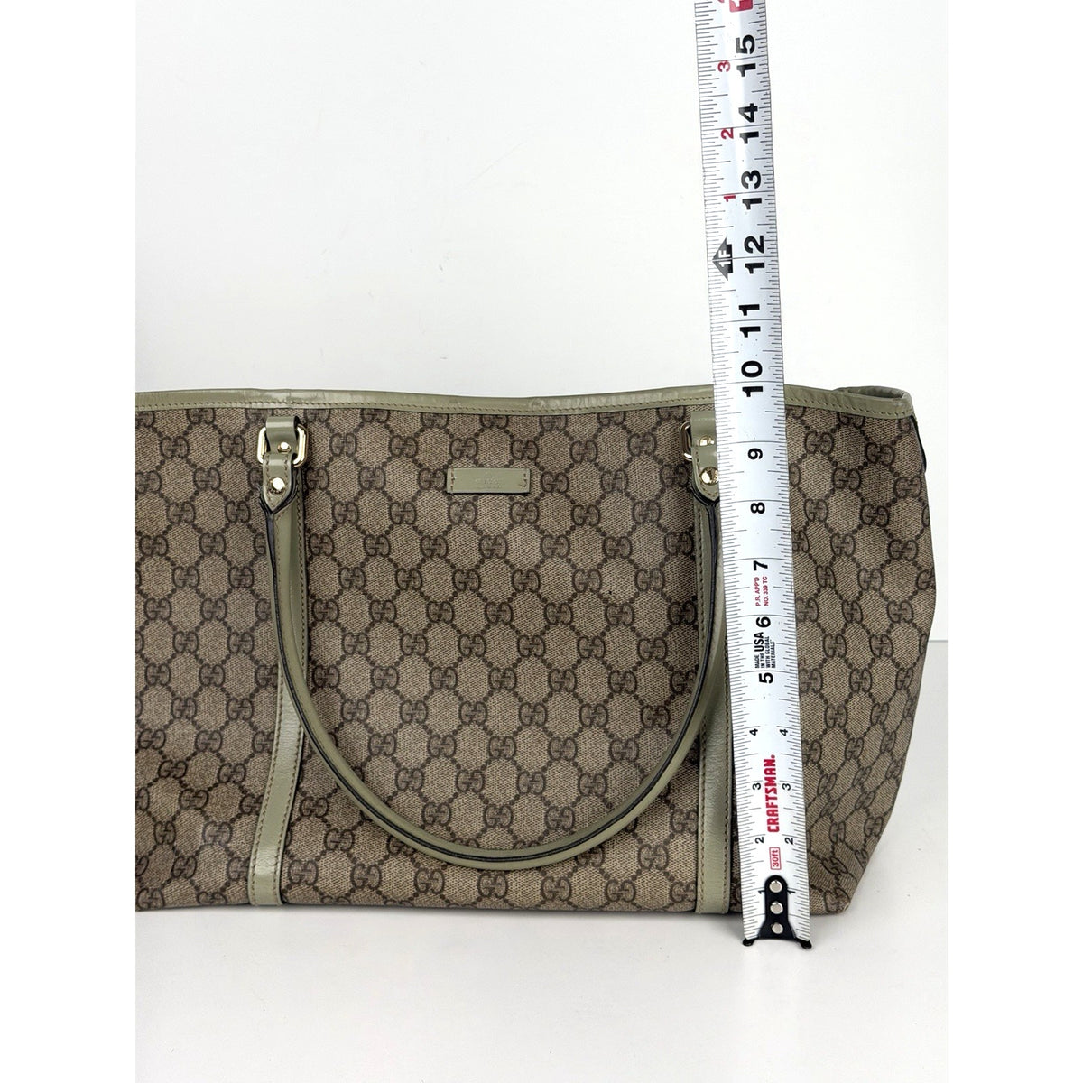 Gucci Joy Tote Shoulder Bag Medium in Brown GG Supreme Monogram Coated Canvas S