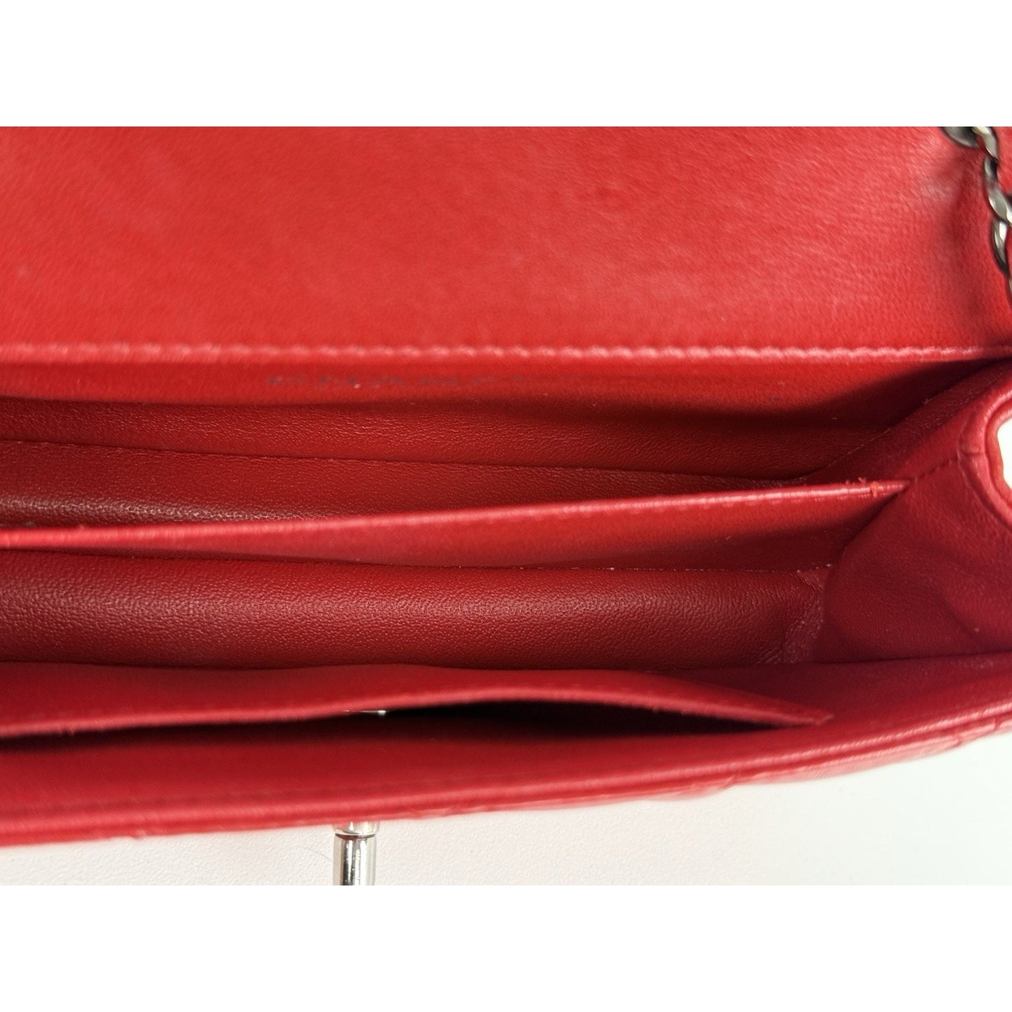 Chanel Classic Timeless Leather Crossbody Bag Red with Silver Hardware