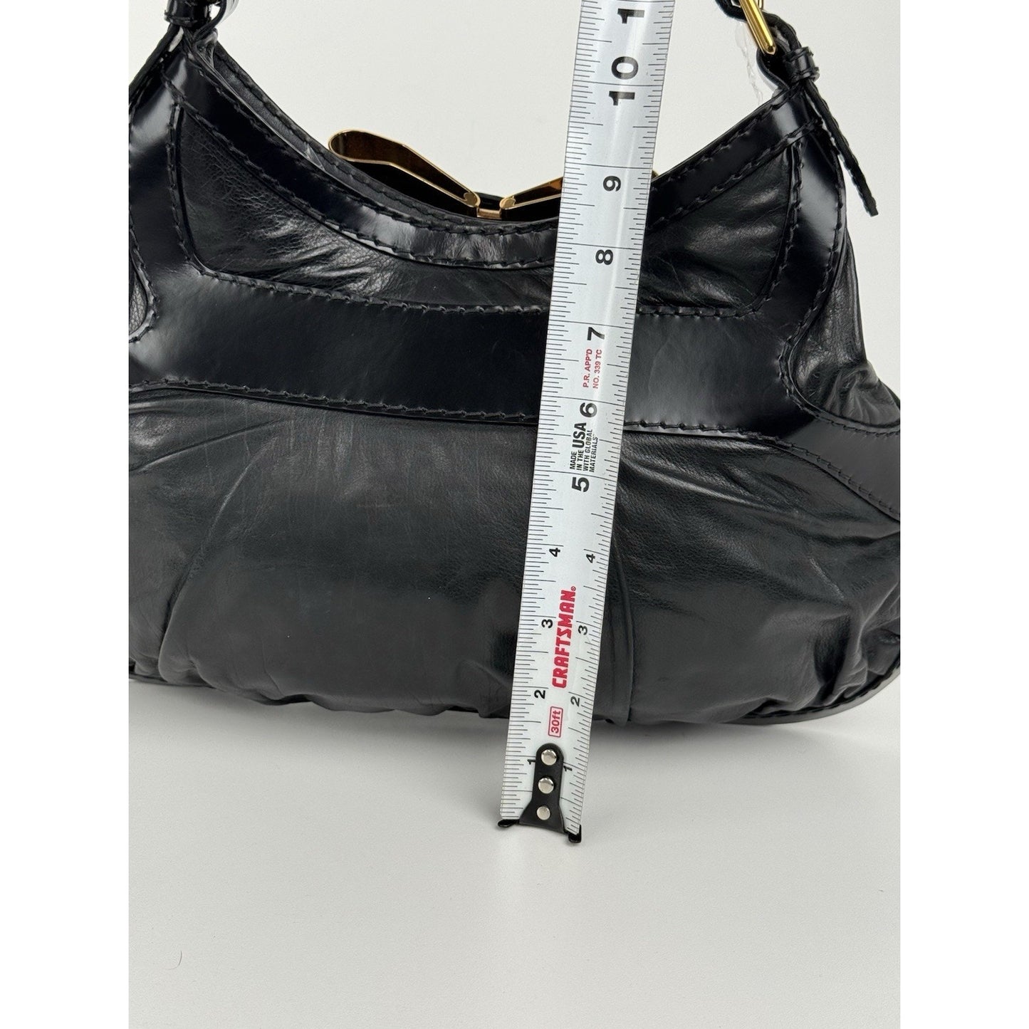 Gucci Queen Metal Bow Black Leather Hobo/Shoulder Bag