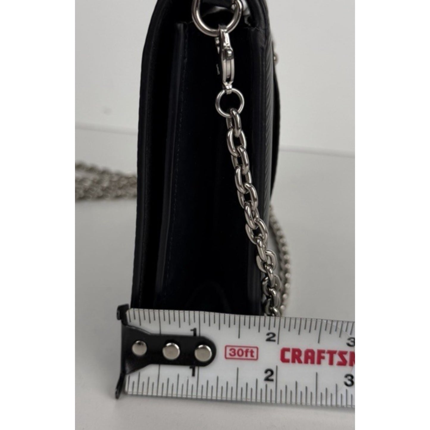 Louis Vuitton Twist Belt Wallet Bag on Chain Black Textured Epi Leather NFC S11