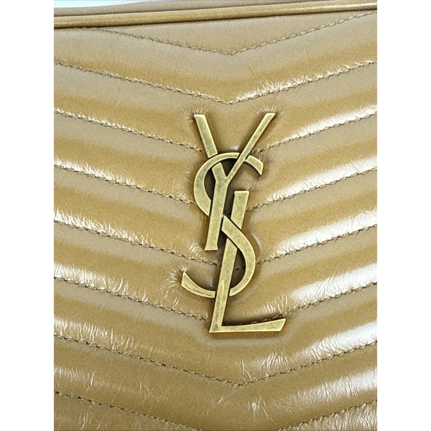 Saint Laurent Mini Lou Camera Leather Tabac Brown Women's Crossbody Bag