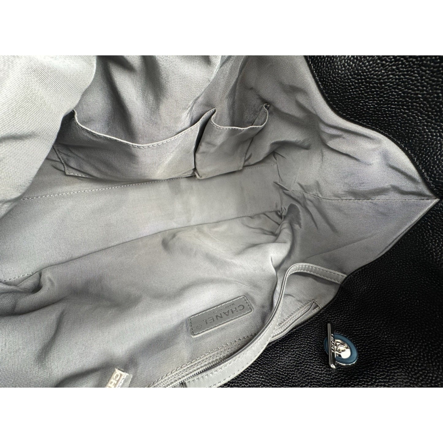 Chanel French Riviera Hobo Caviar Leather Black B-6