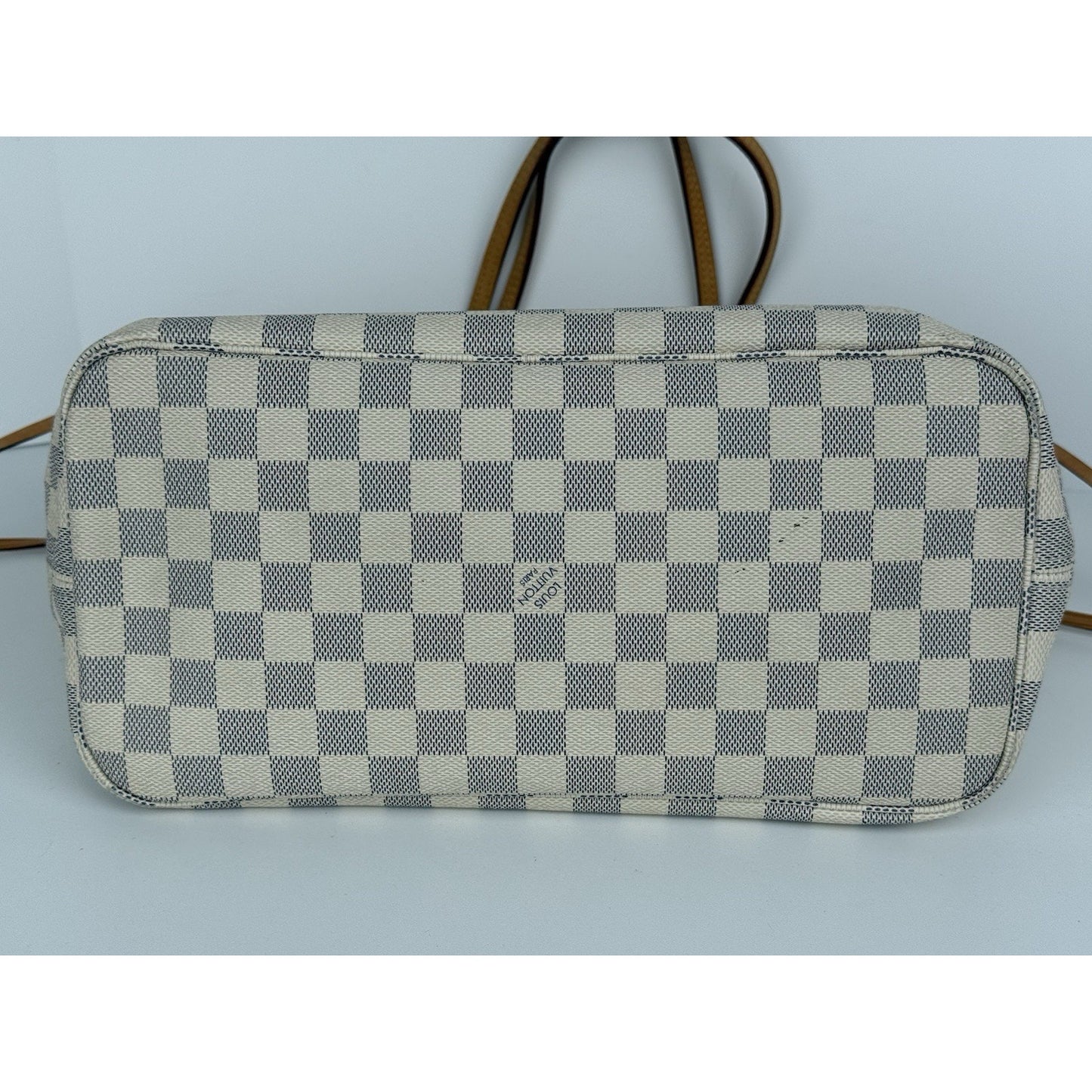 LOUIS VUITTON Neverfull Monogram White Canvas Pink Interior Tote Shoulder Bag