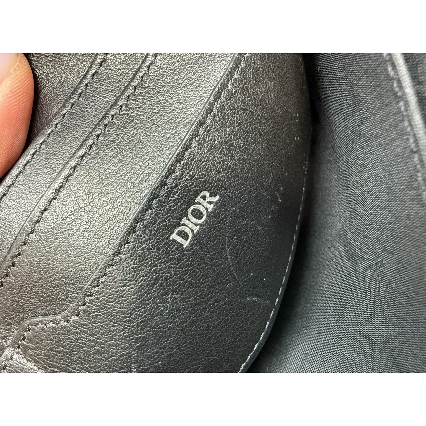 CHRISTIAN DIOR Oblique jacquard Wristlet Pouch Blue