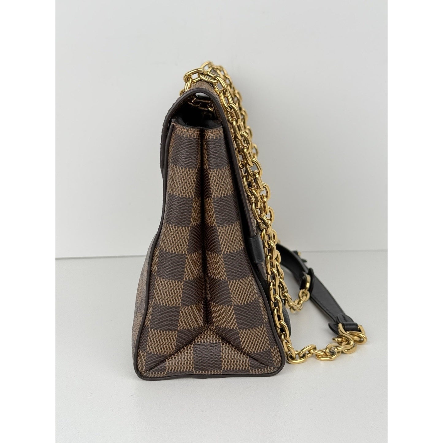 Louis Vuitton Vavin Damier Ebene Chain Strap Shoulder Bag in Brown Coated Canvas