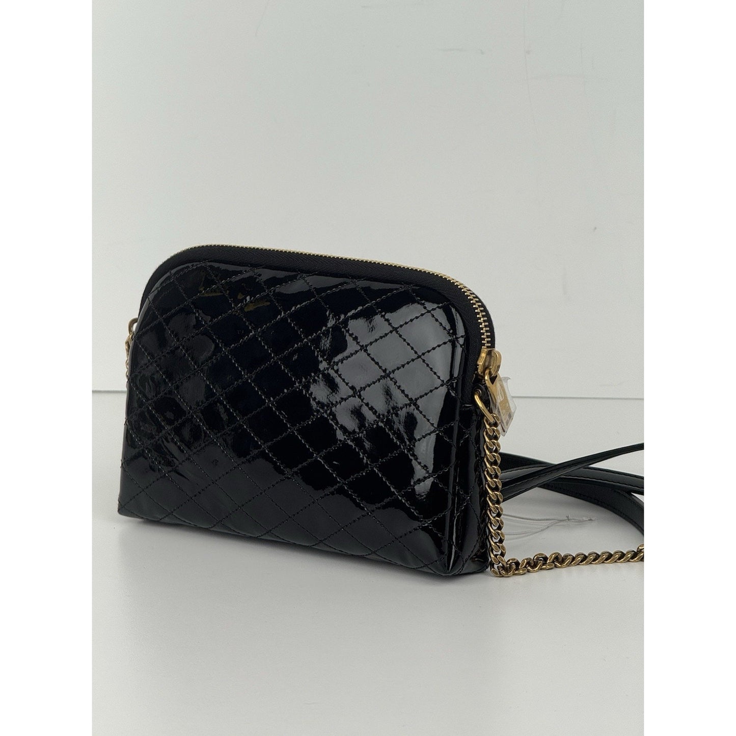 Saint Laurent Gaby Black Patent Leather Chain Strap Crossbody Women's Bag