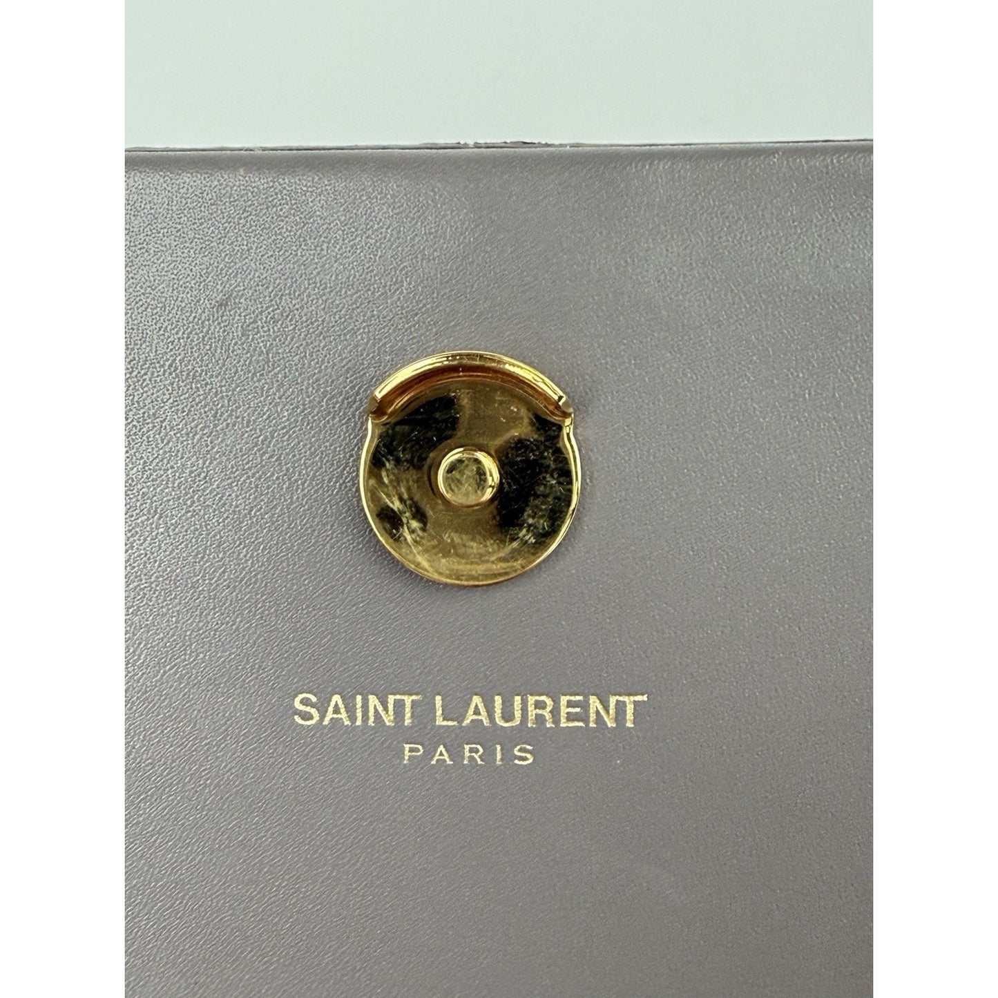 SAINT LAURENT Kate Medium Gray Leather Shoulder Bag
