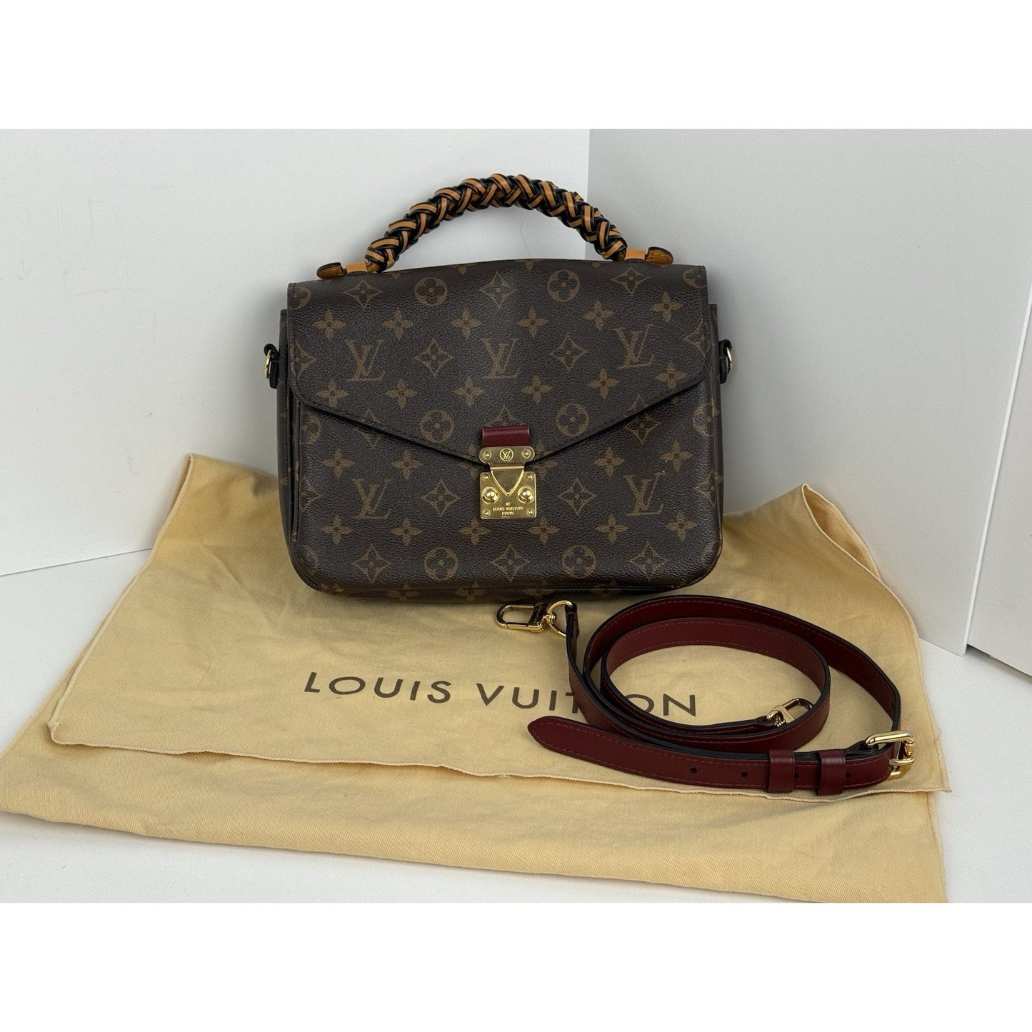 Louis Vuitton Monogram Braided Pochette Métis Coquelicot Crossbody Bag