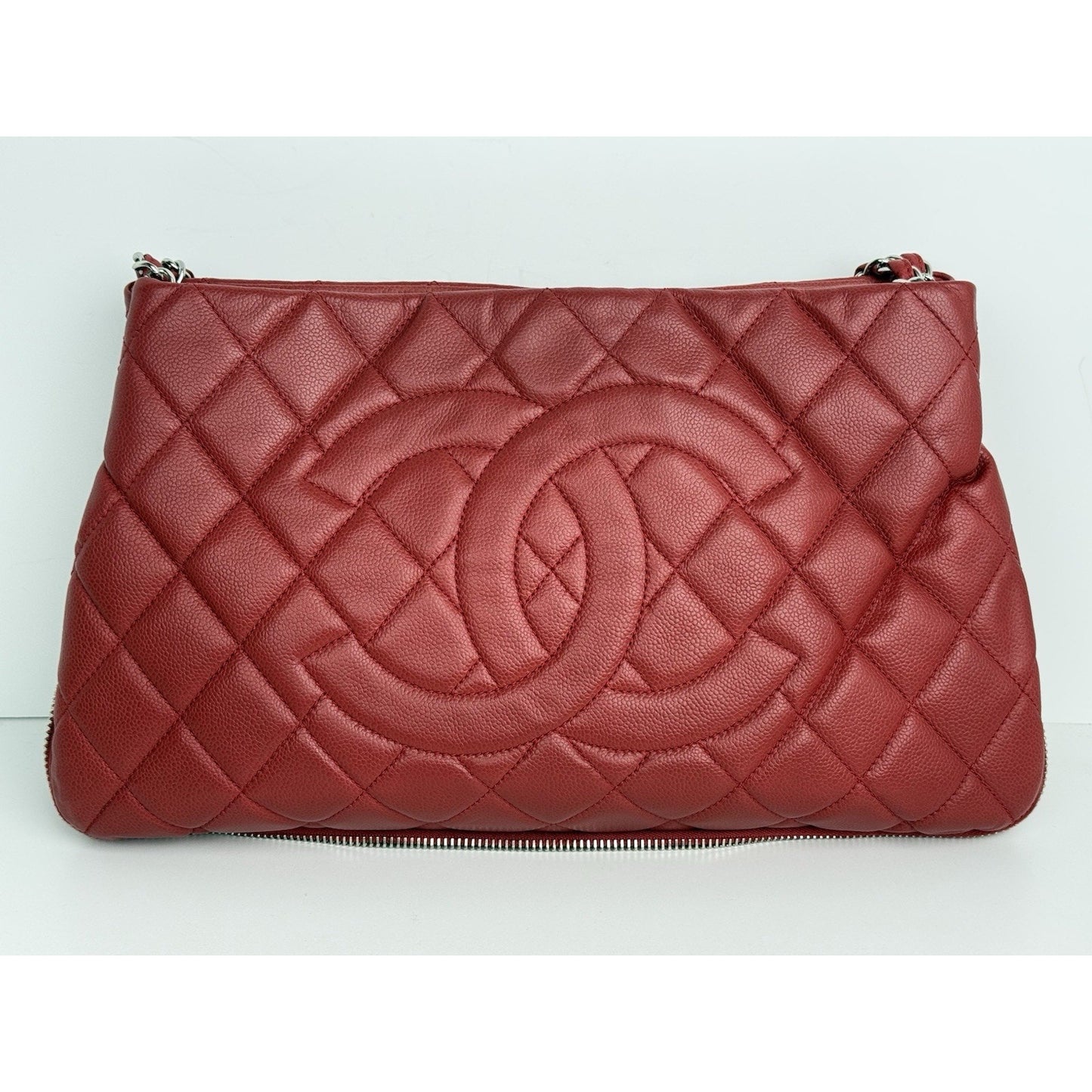 Chanel Timeless Petite Tote in Red Caviar Leather with Gold Hardware