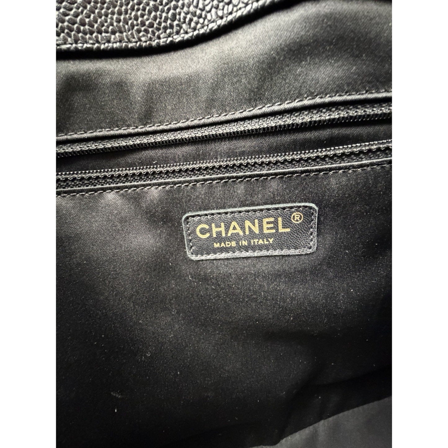 Chanel Grand Shopping Tote XL Bag in Black Quilted Caviar Leather 2013 D6