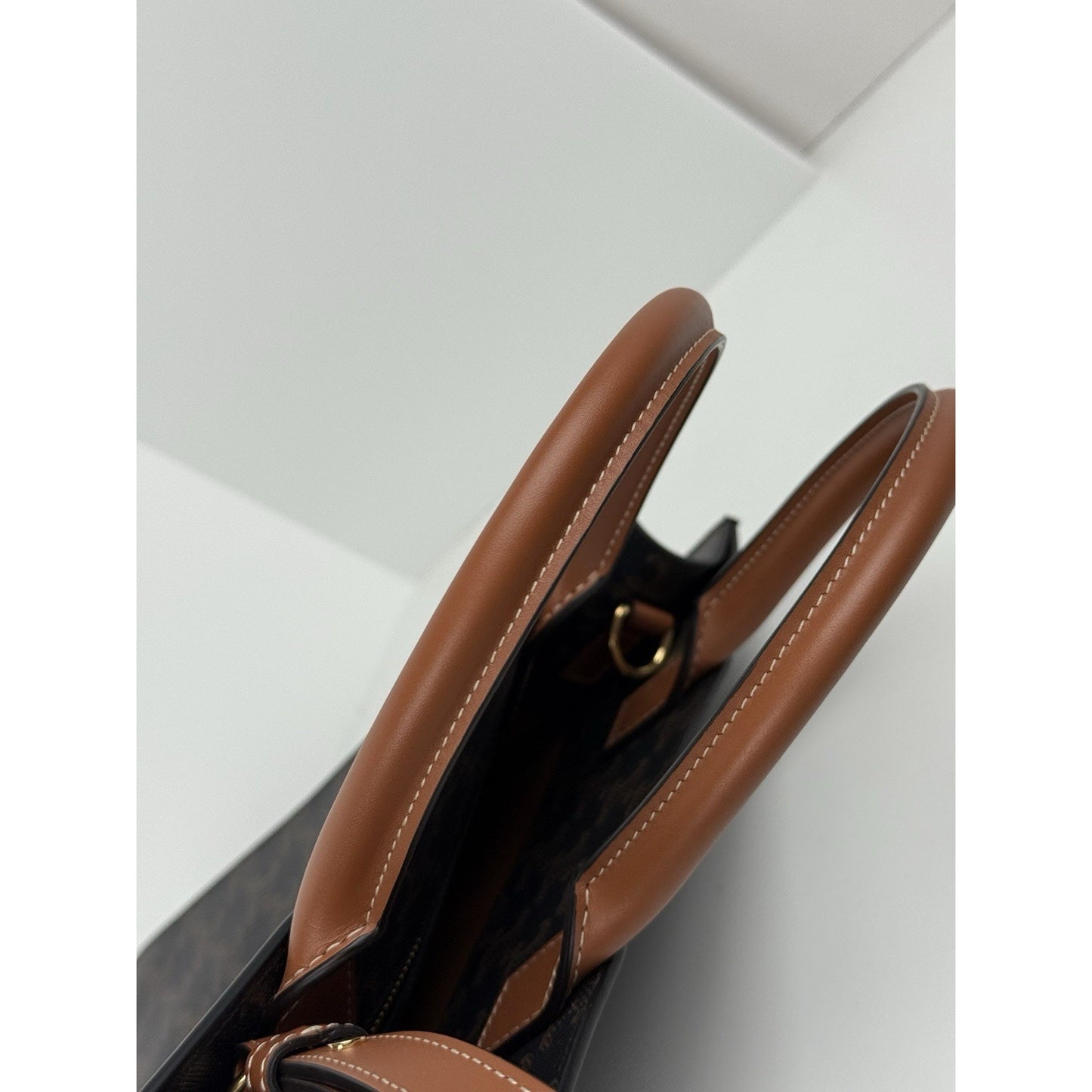 Celine Vertical Cabas Tote Triomphe Coated Canvas