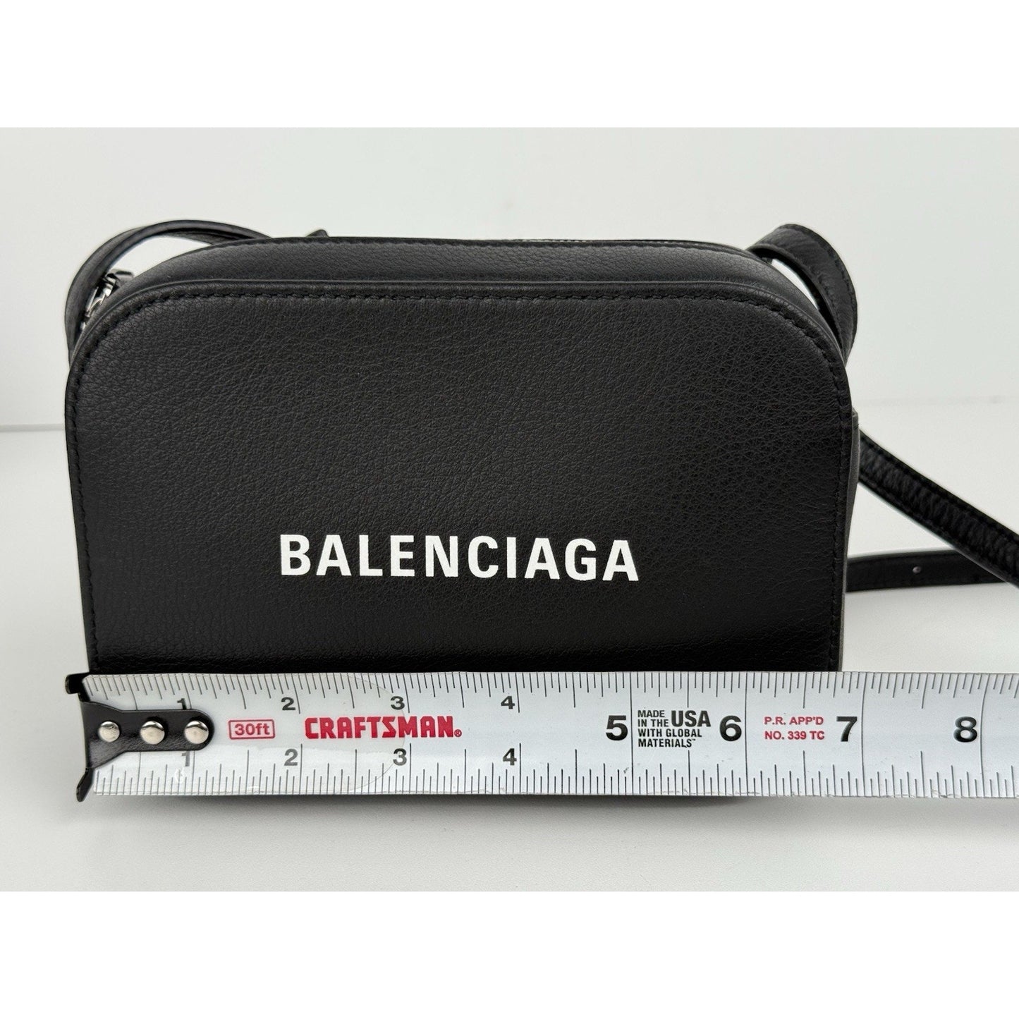 BALENCIAGA Black Calfskin Logo XS Everyday Women's Camera Bag