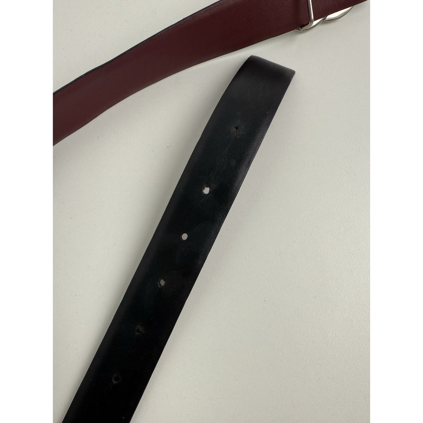 Chanel CC Belt B20 Reversible Black & Burgundy Size 32/80