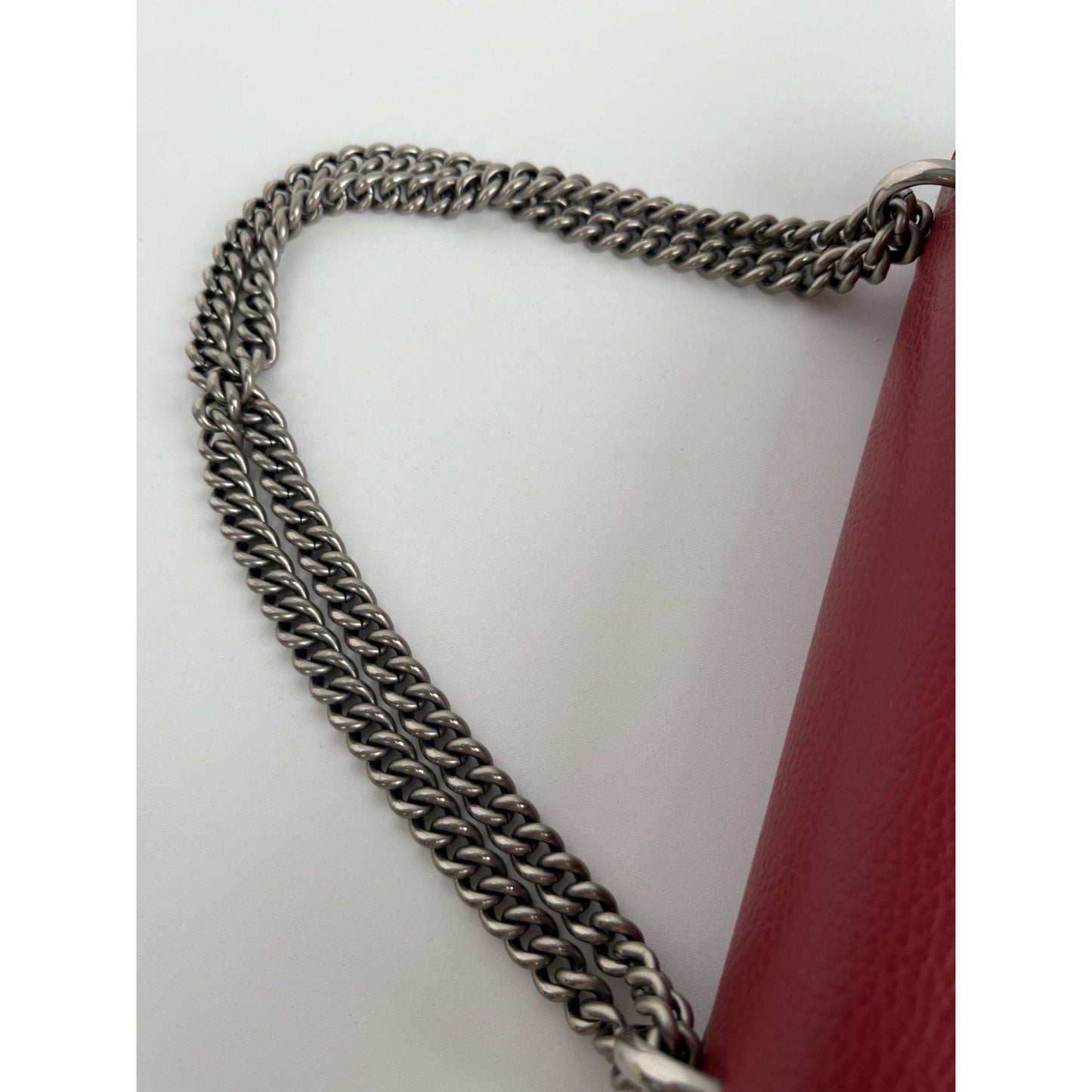 Gucci Dionysus Small Chain Strap Women's Shoulder Bag in Red Leather