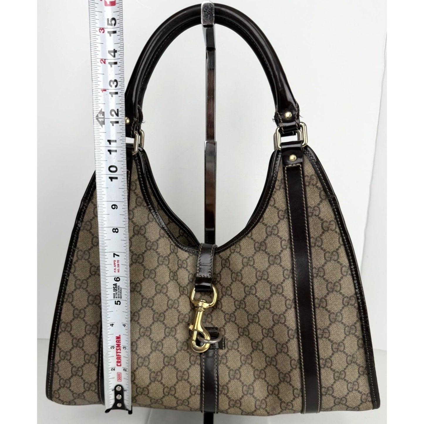 Gucci Joy Medium Shoulder Bag in GG Supreme Coated Canvas with Leather Trim S